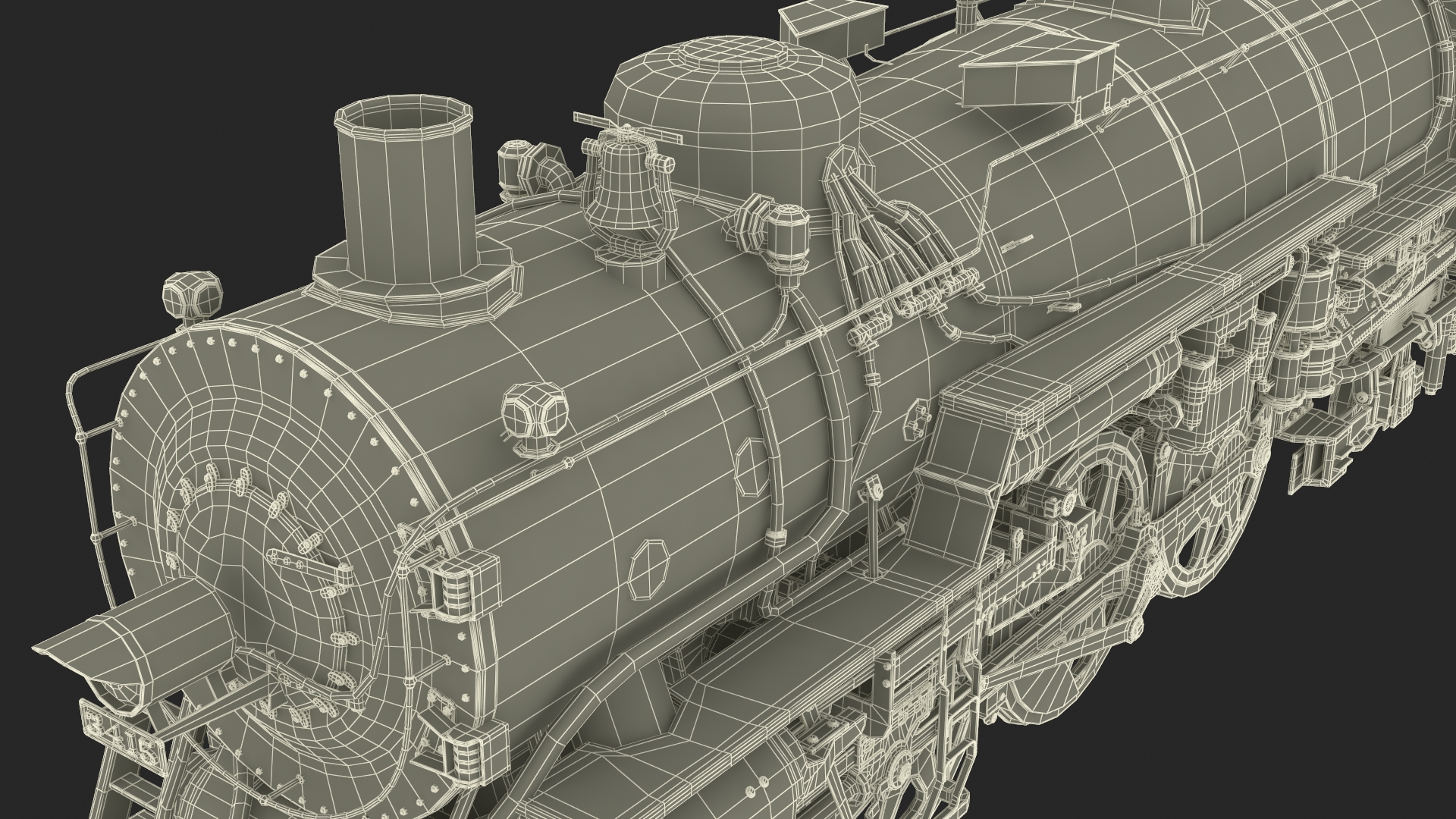 Steam Engine with Tank Cars 3D