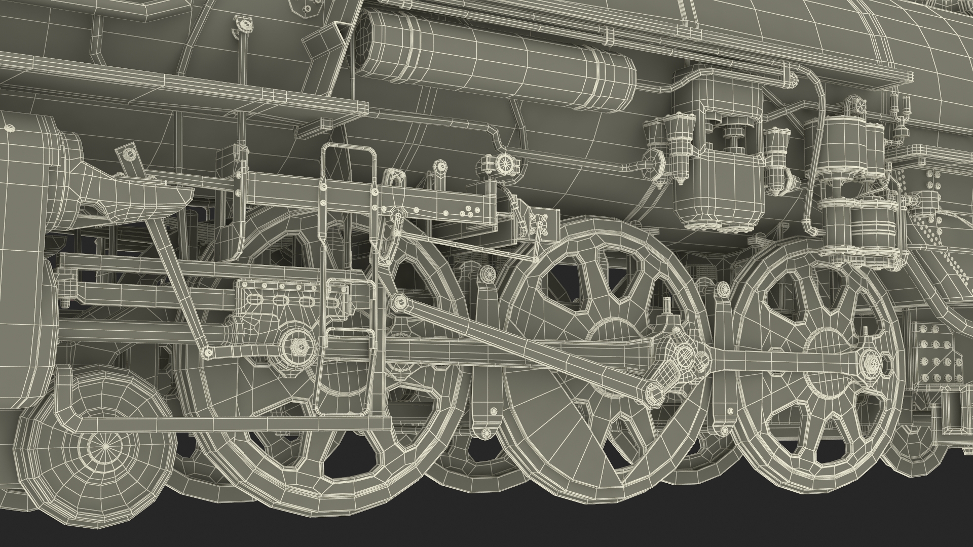 Steam Engine with Tank Cars 3D