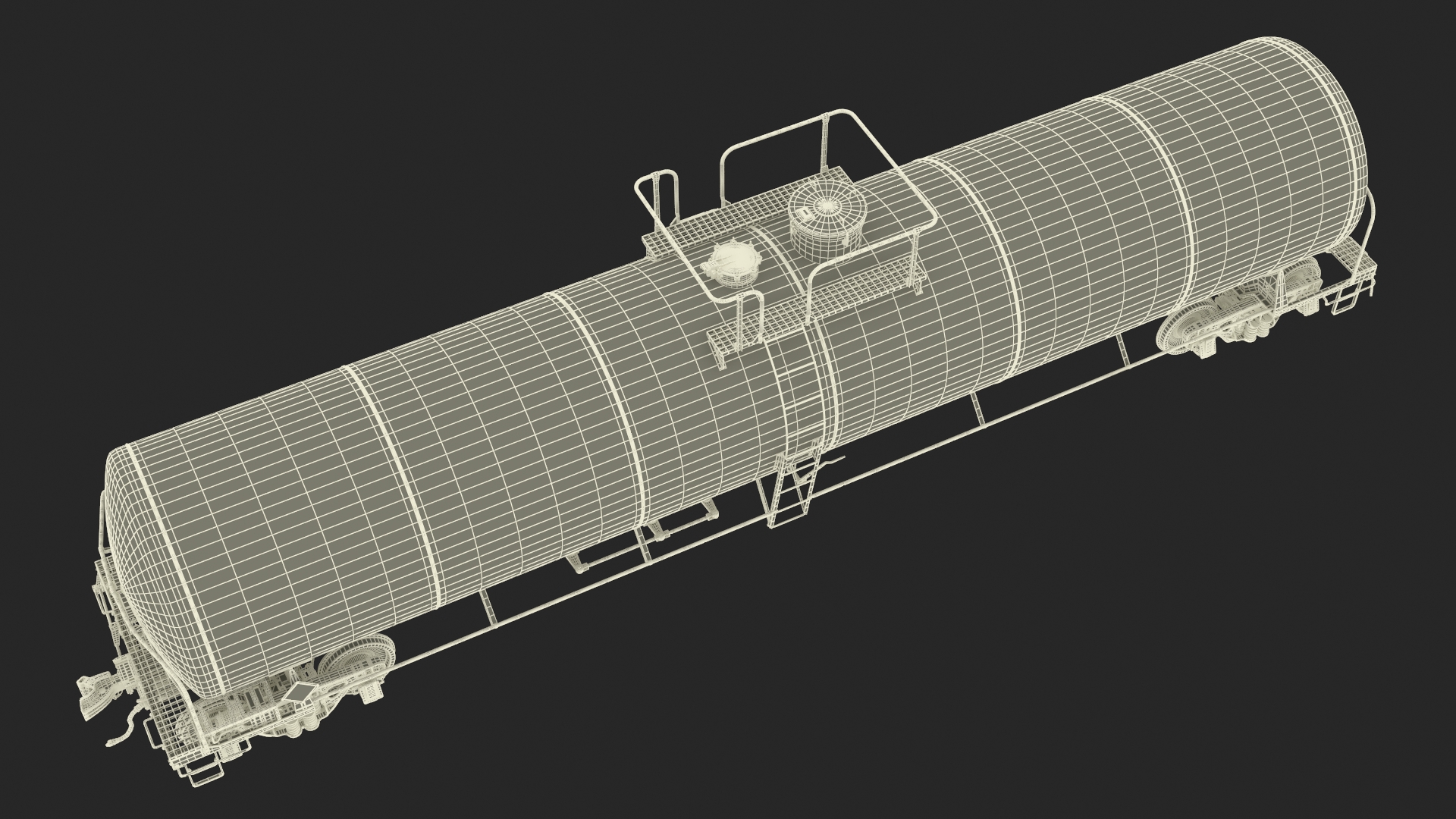 Steam Engine with Tank Cars 3D