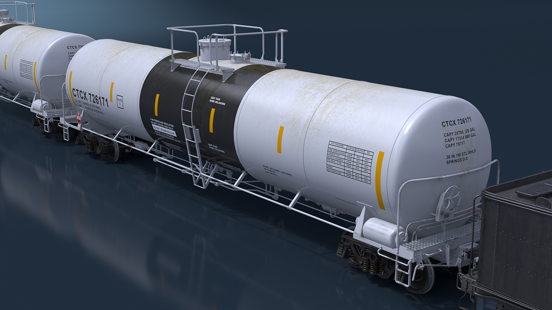Steam Engine with Tank Cars 3D