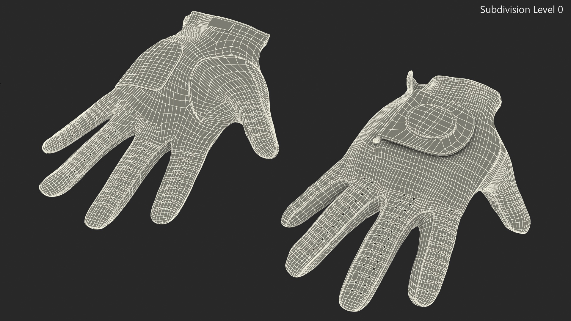 Asher Premium Golf Gloves White Lying 3D
