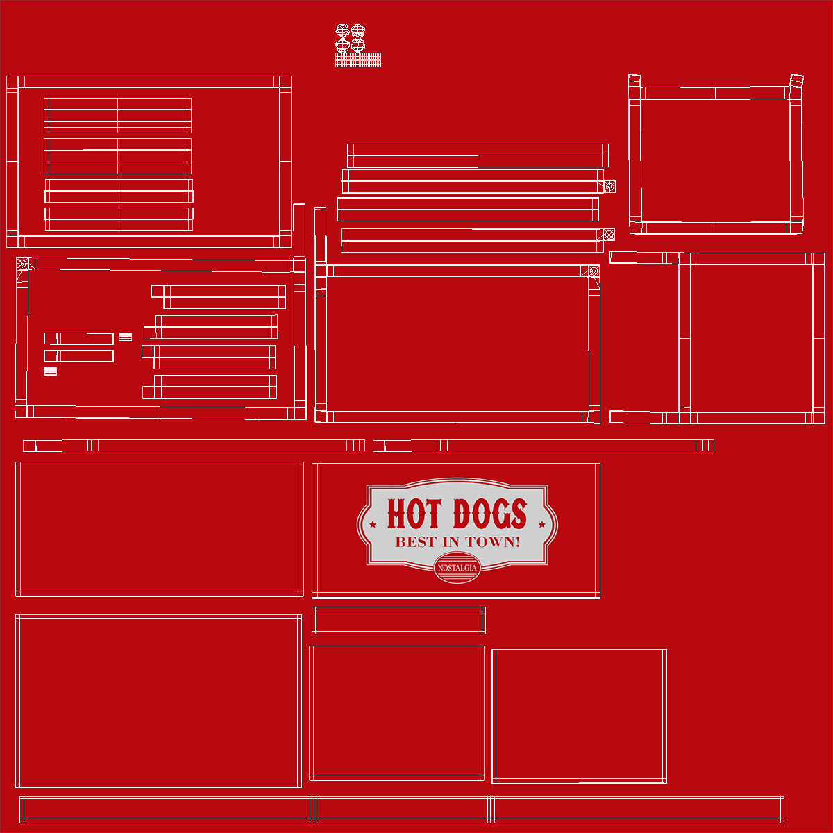 3D Hot Dog Cart with Vendor Rigged