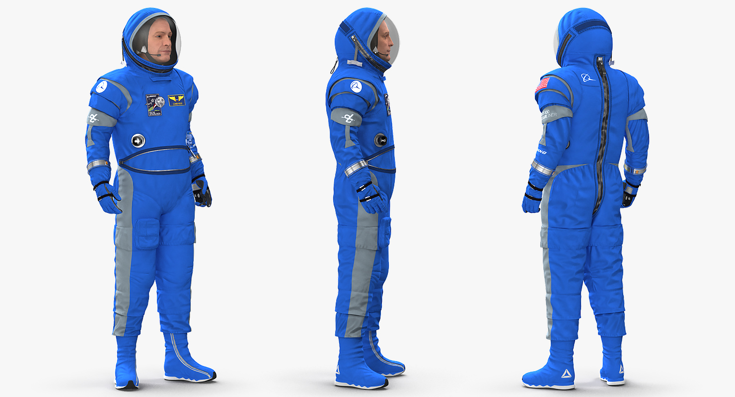 3D model Boeing Spacesuit Astronaut Standing Pose