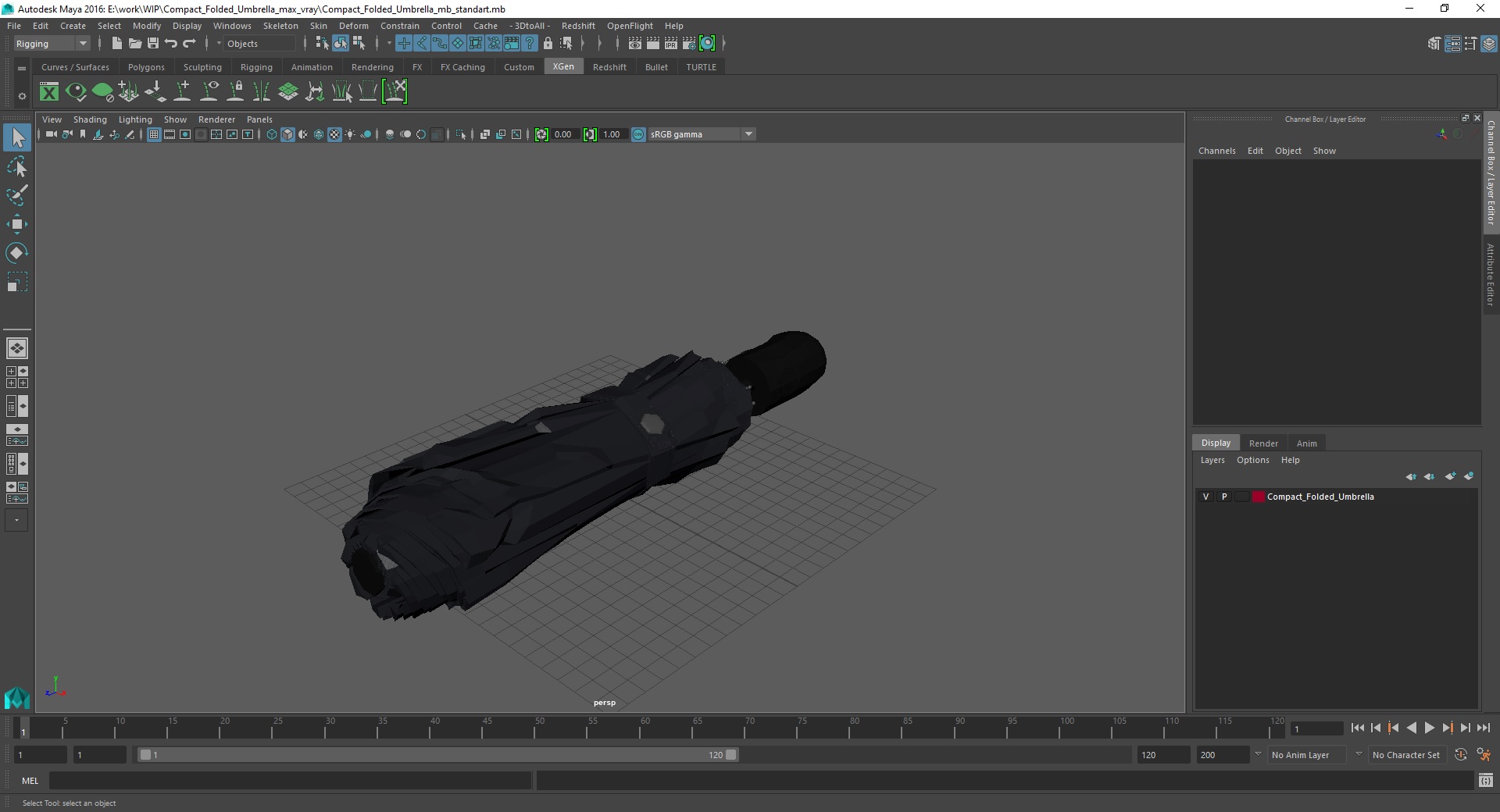 3D Compact Folded Umbrella model