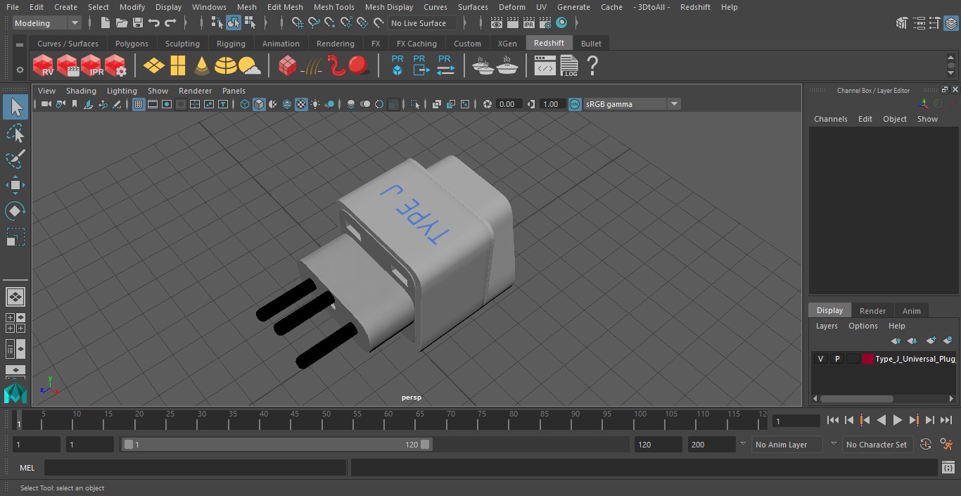 3D model Type J Universal Plug Adapter White