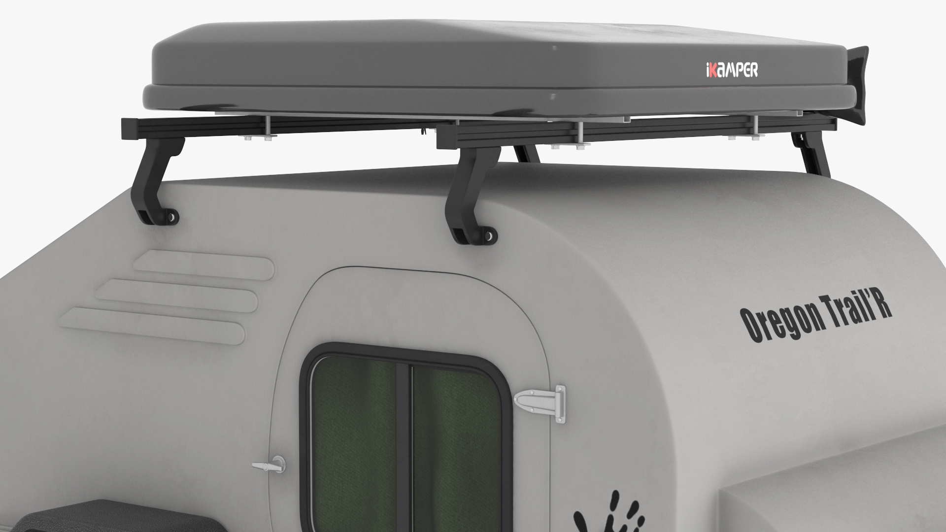 3D Travel Grey Trailer Teardrop Lights On model