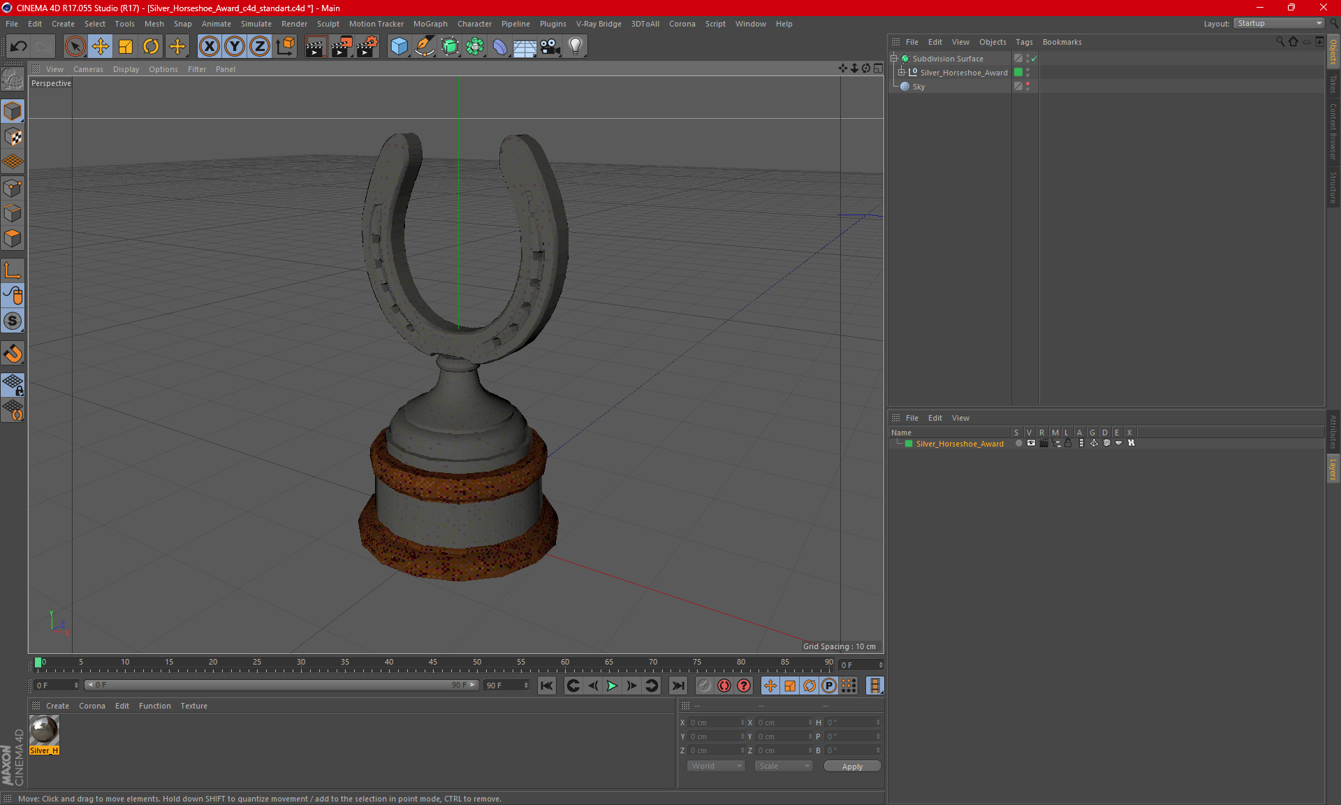 Silver Horseshoe Award 3D