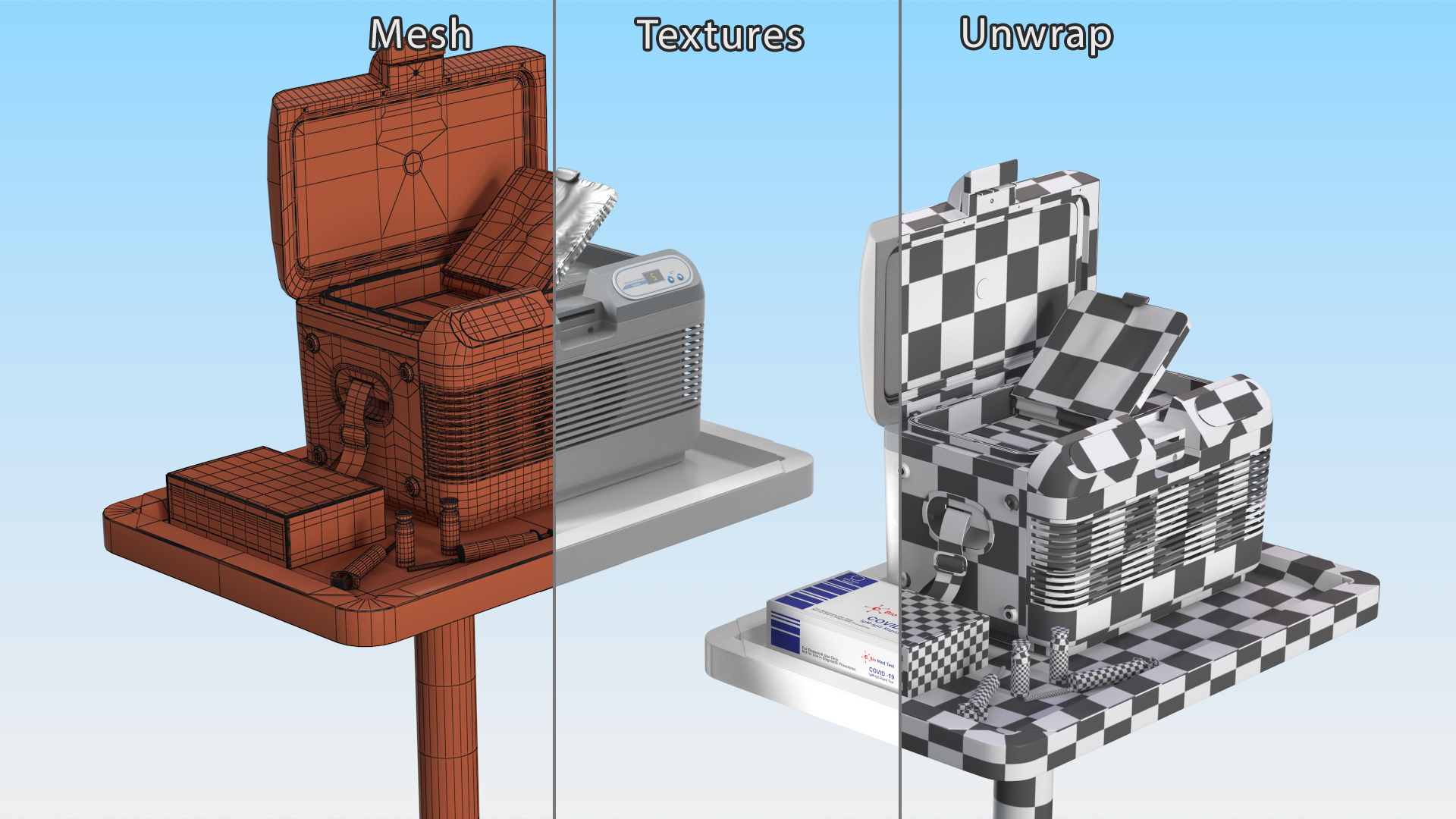 3D Labcold Portable Vaccine Carrier on Mobile Stand model