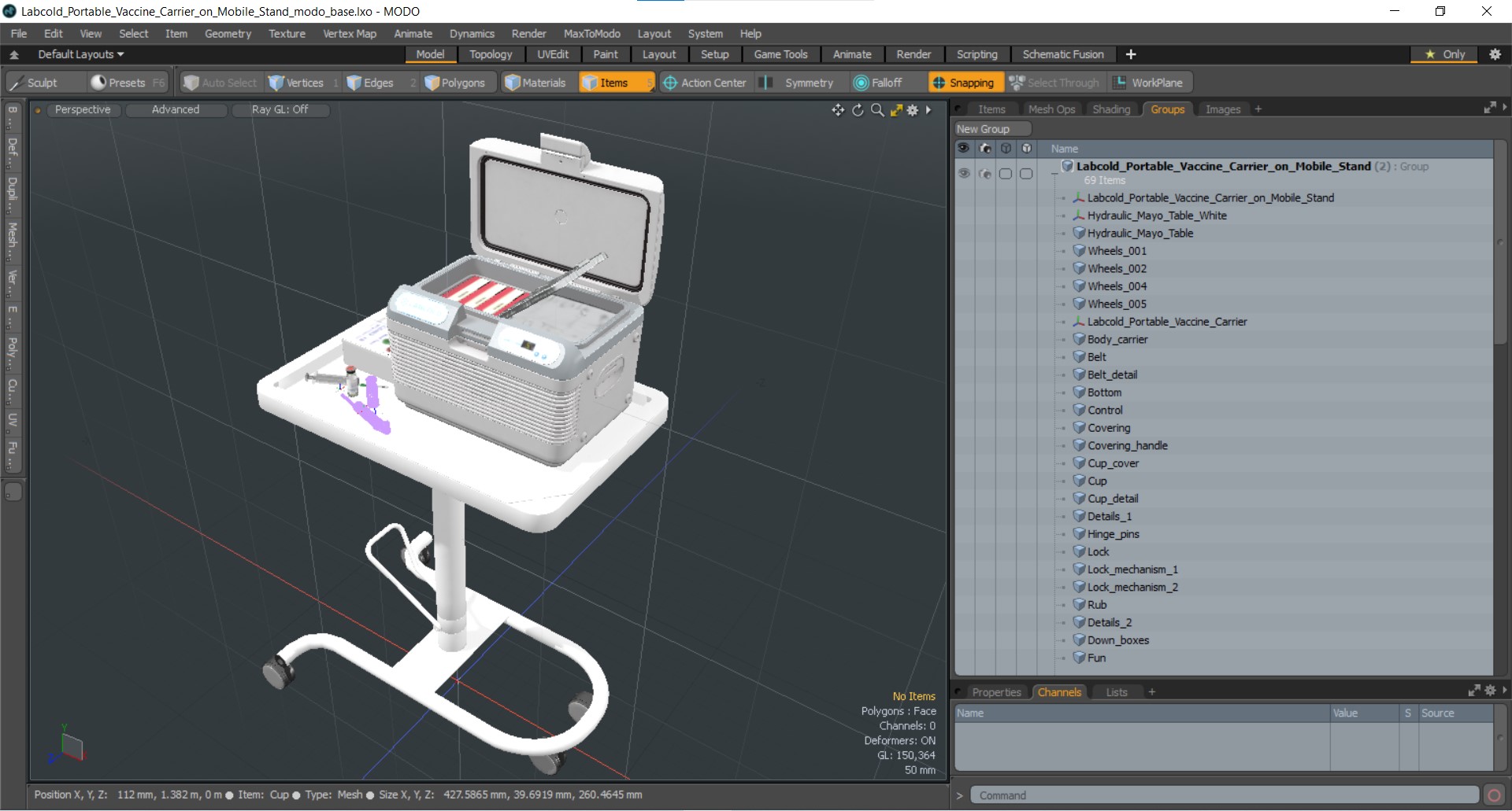 3D Labcold Portable Vaccine Carrier on Mobile Stand model