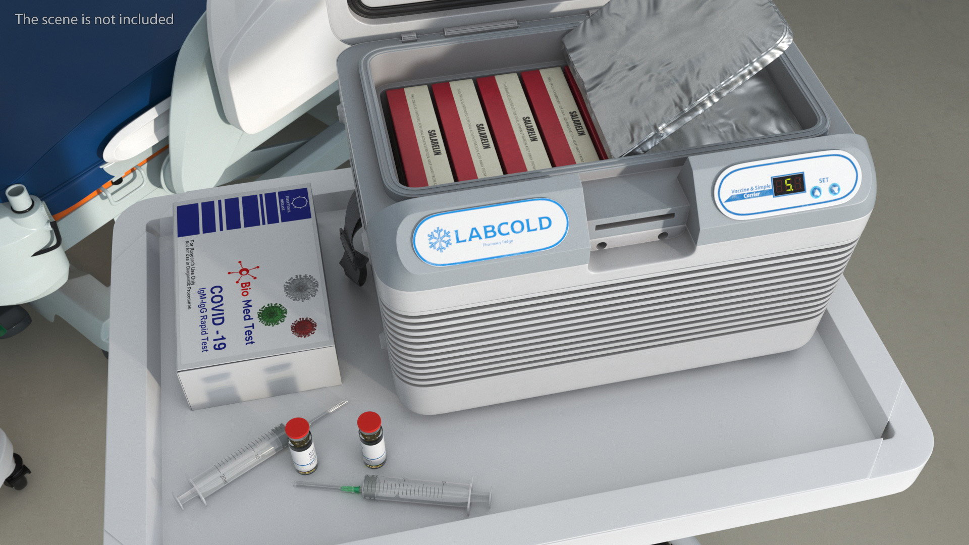 3D Labcold Portable Vaccine Carrier on Mobile Stand model