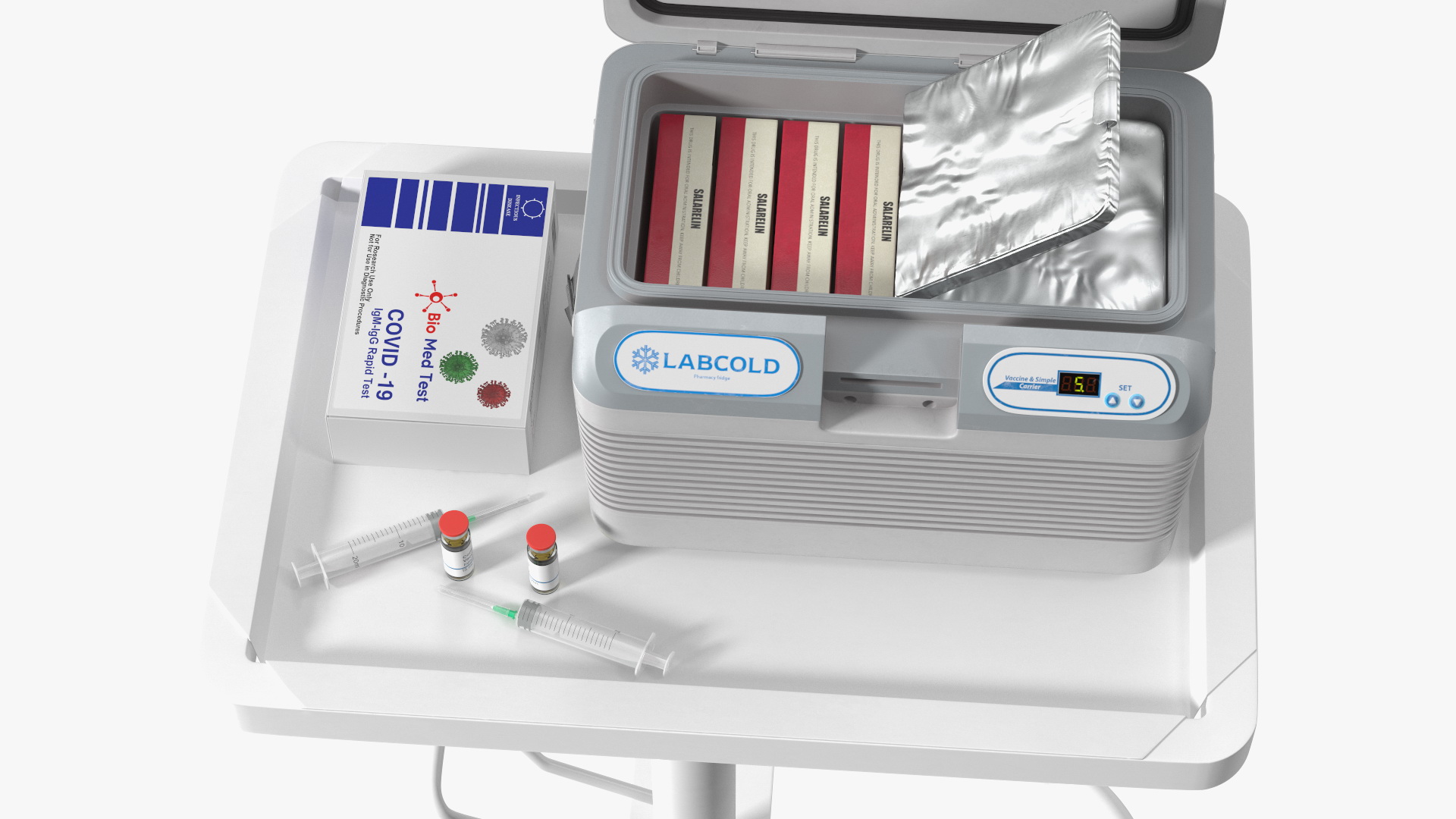 3D Labcold Portable Vaccine Carrier on Mobile Stand model