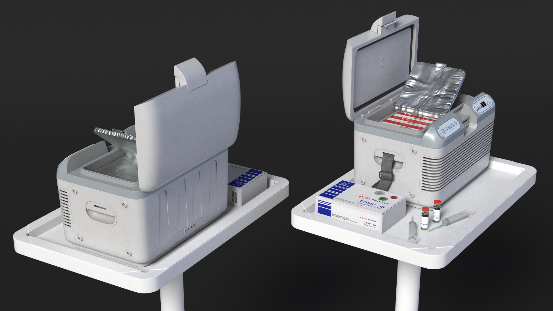 3D Labcold Portable Vaccine Carrier on Mobile Stand model