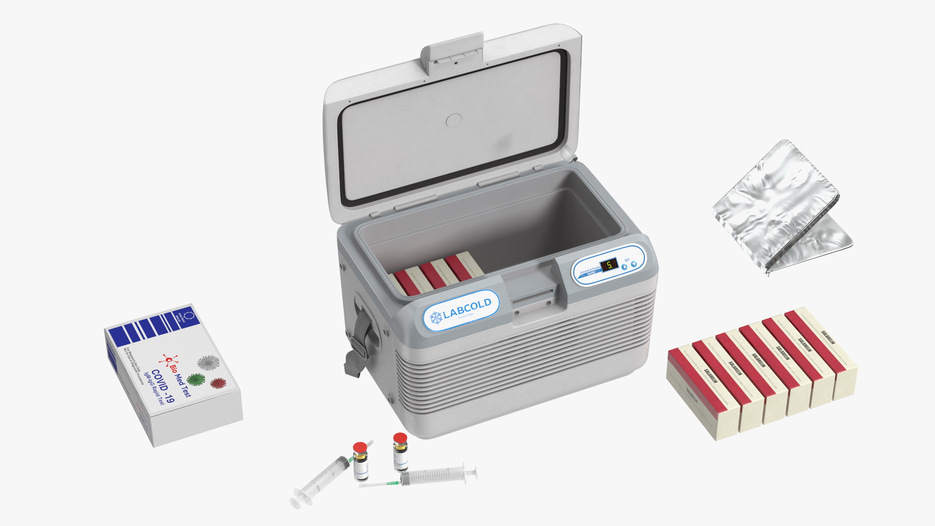 3D Labcold Portable Vaccine Carrier on Mobile Stand model