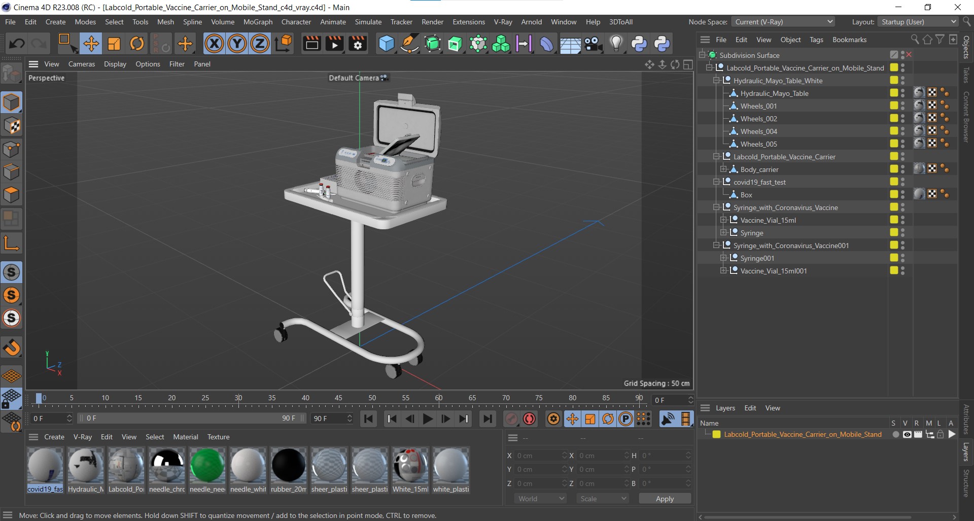 3D Labcold Portable Vaccine Carrier on Mobile Stand model