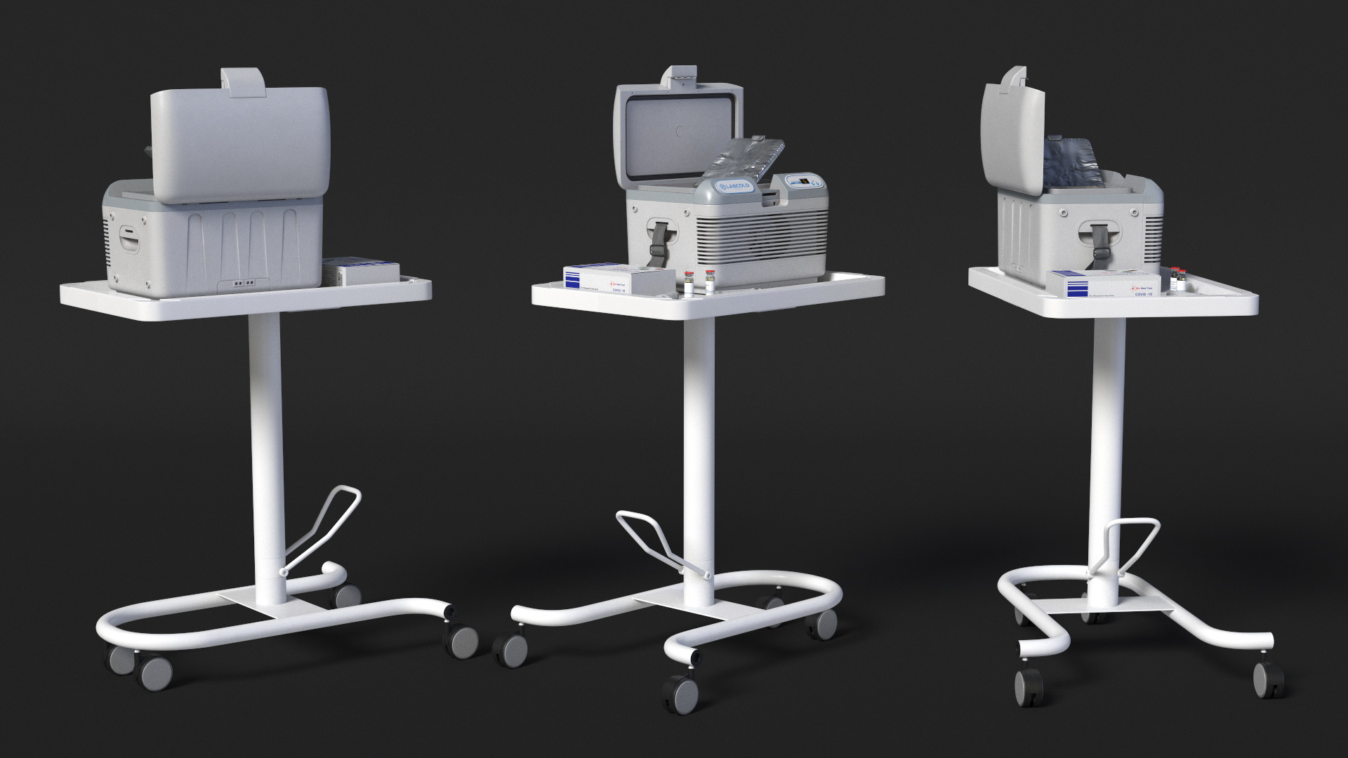 3D Labcold Portable Vaccine Carrier on Mobile Stand model