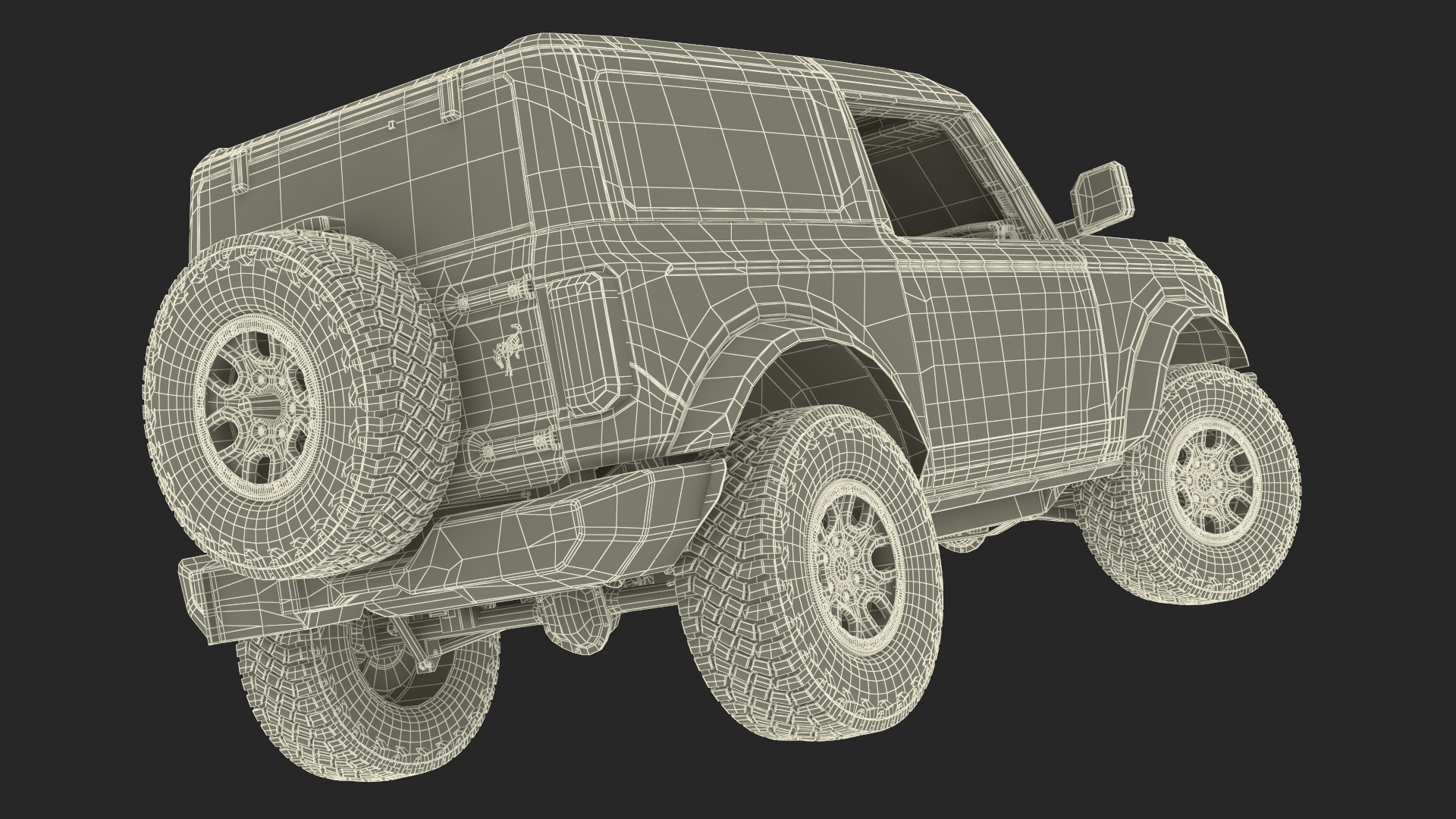 Ford Bronco Two Door SUV Rapid Red 3D model