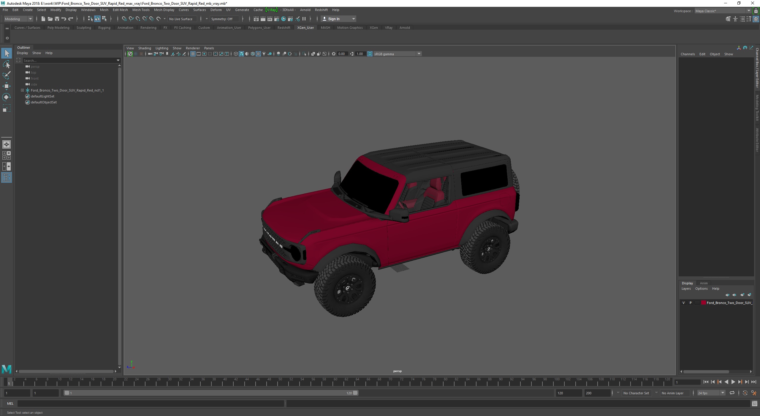 Ford Bronco Two Door SUV Rapid Red 3D model
