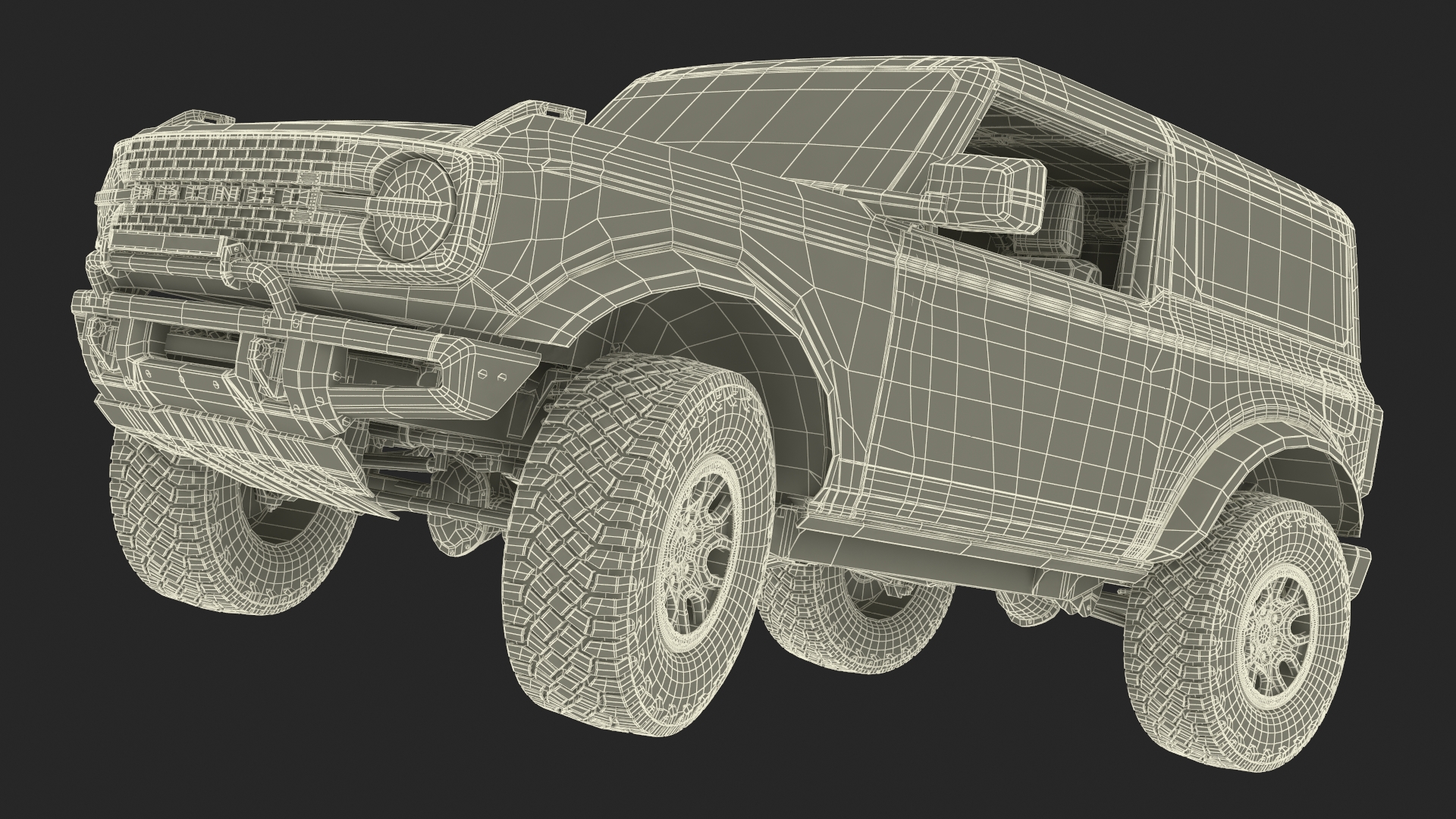 Ford Bronco Two Door SUV Rapid Red 3D model