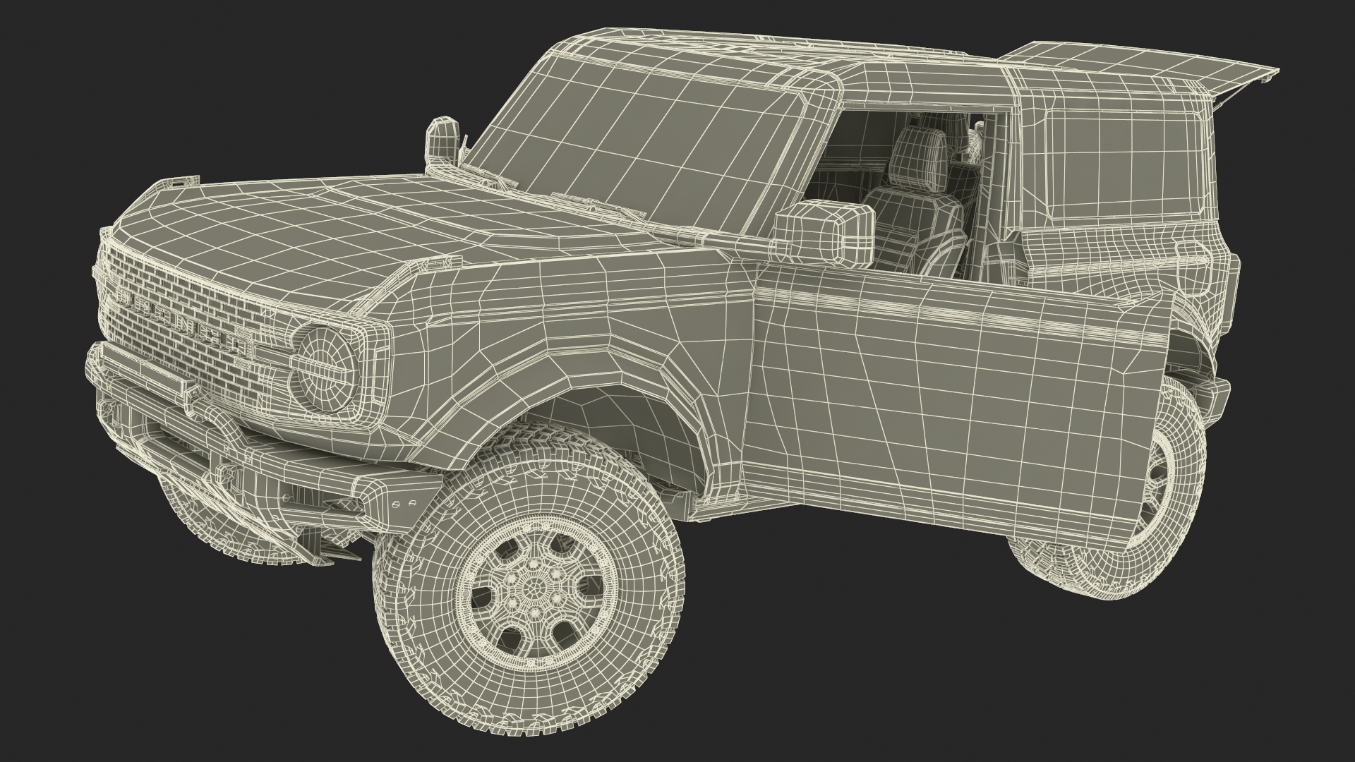 Ford Bronco Two Door SUV Rapid Red 3D model