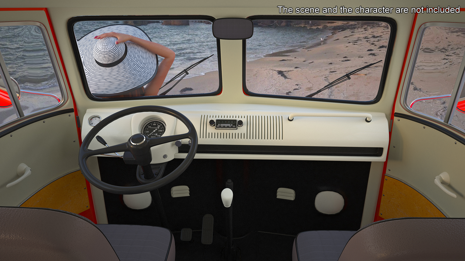 Volkswagen Type 2 Pickup Truck Rigged 3D