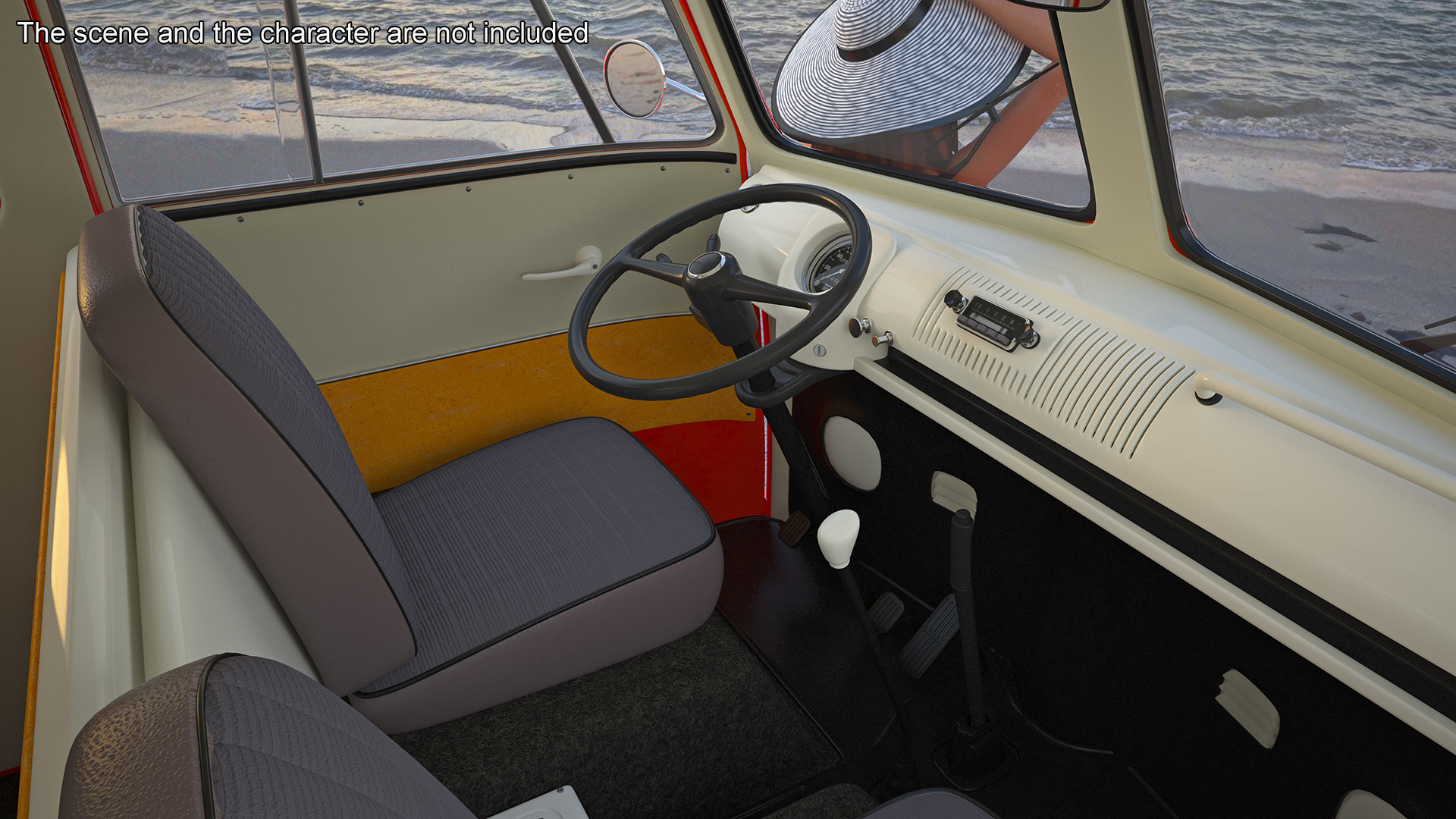 Volkswagen Type 2 Pickup Truck Rigged 3D