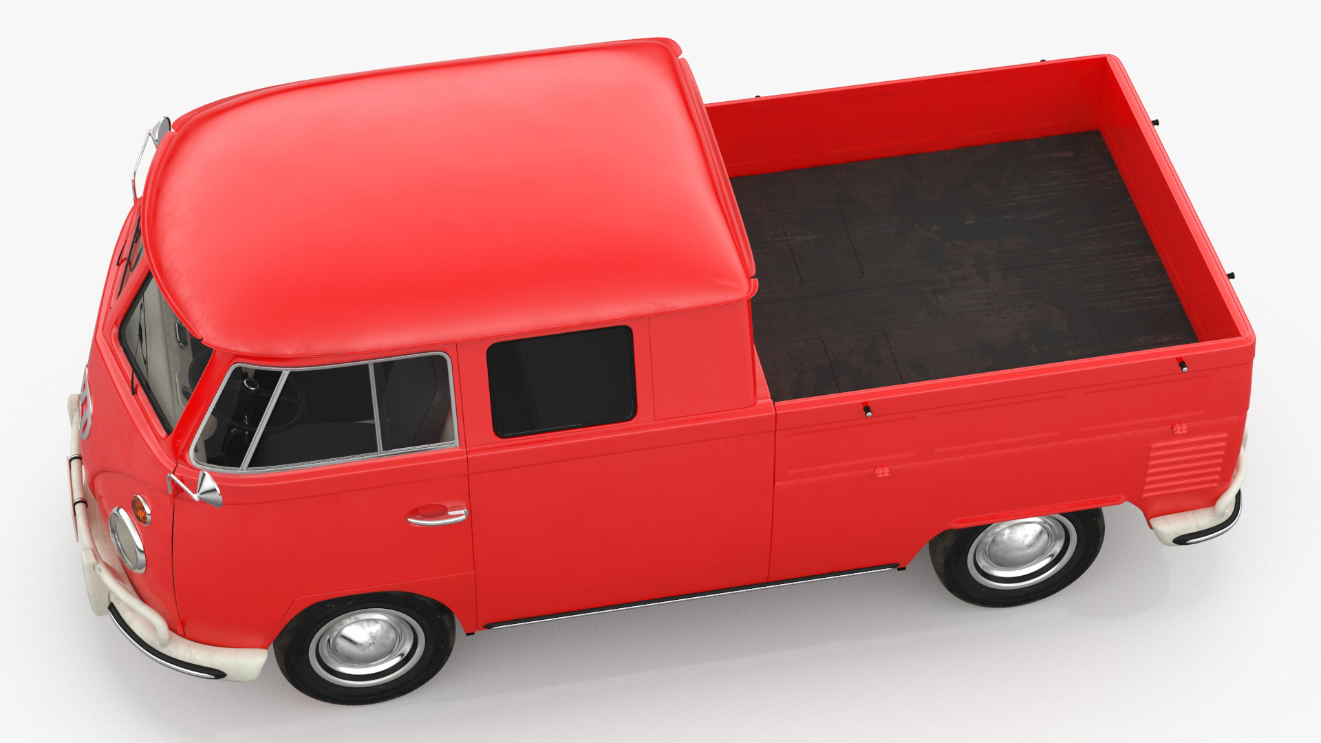 Volkswagen Type 2 Pickup Truck Rigged 3D