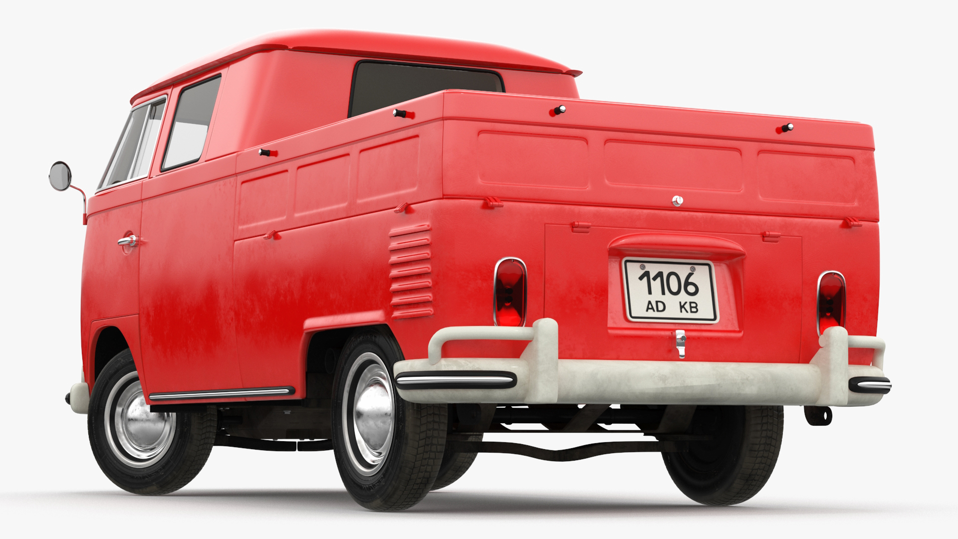 Volkswagen Type 2 Pickup Truck Rigged 3D