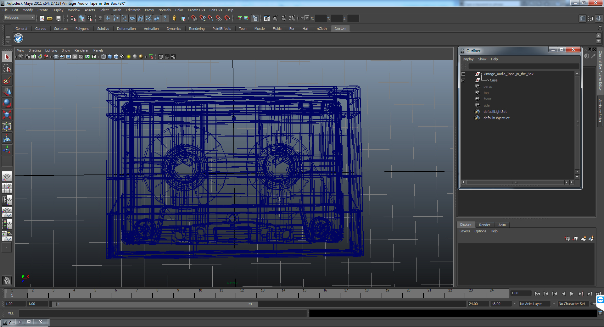 Vintage Audio Tape in the Box 3D model