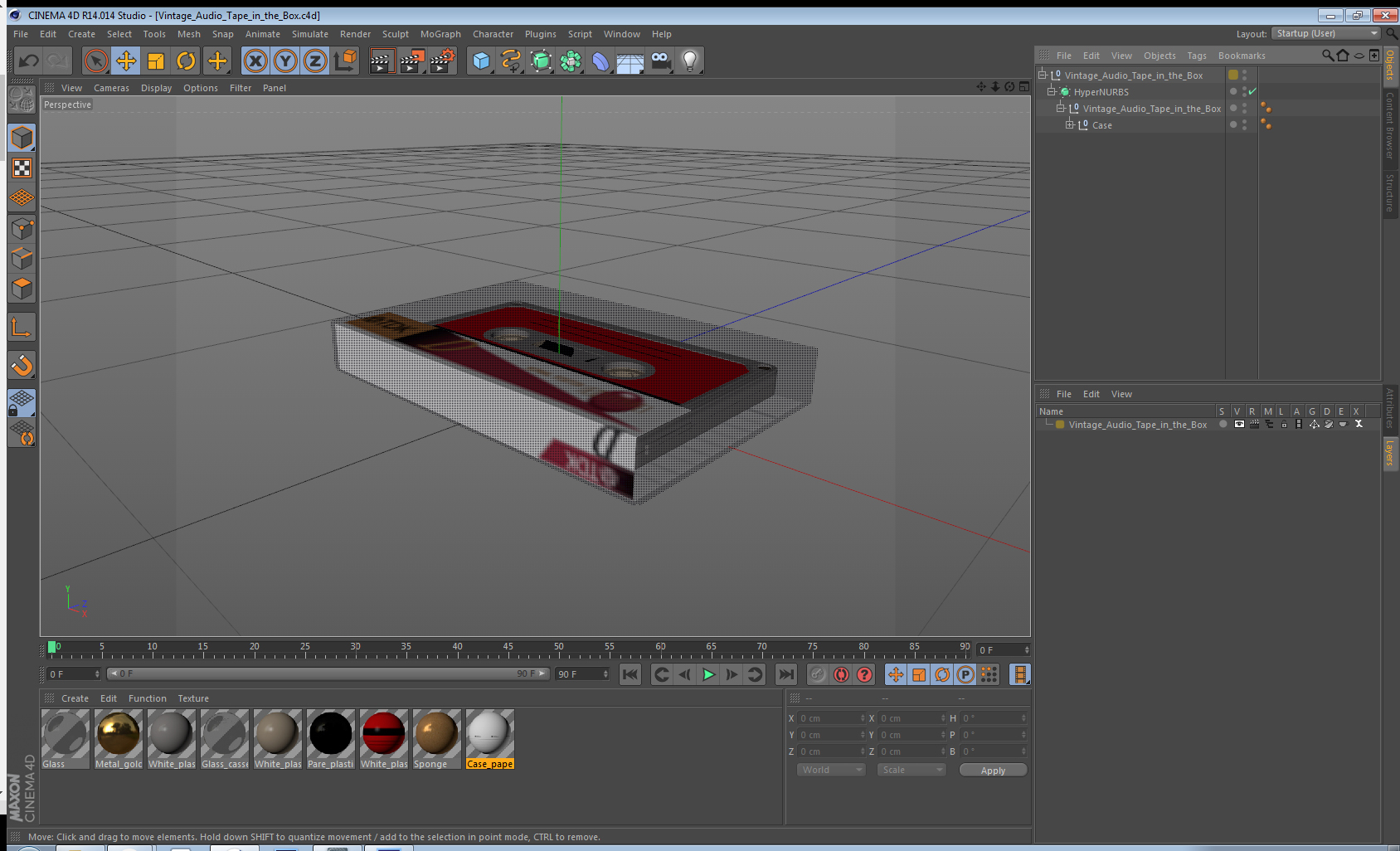 Vintage Audio Tape in the Box 3D model