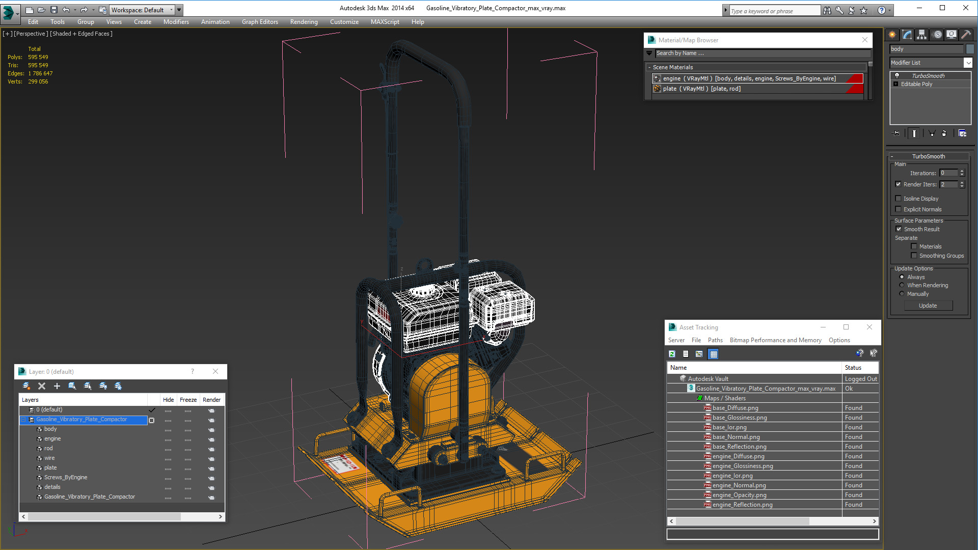 Gasoline Vibratory Plate Compactor 3D model