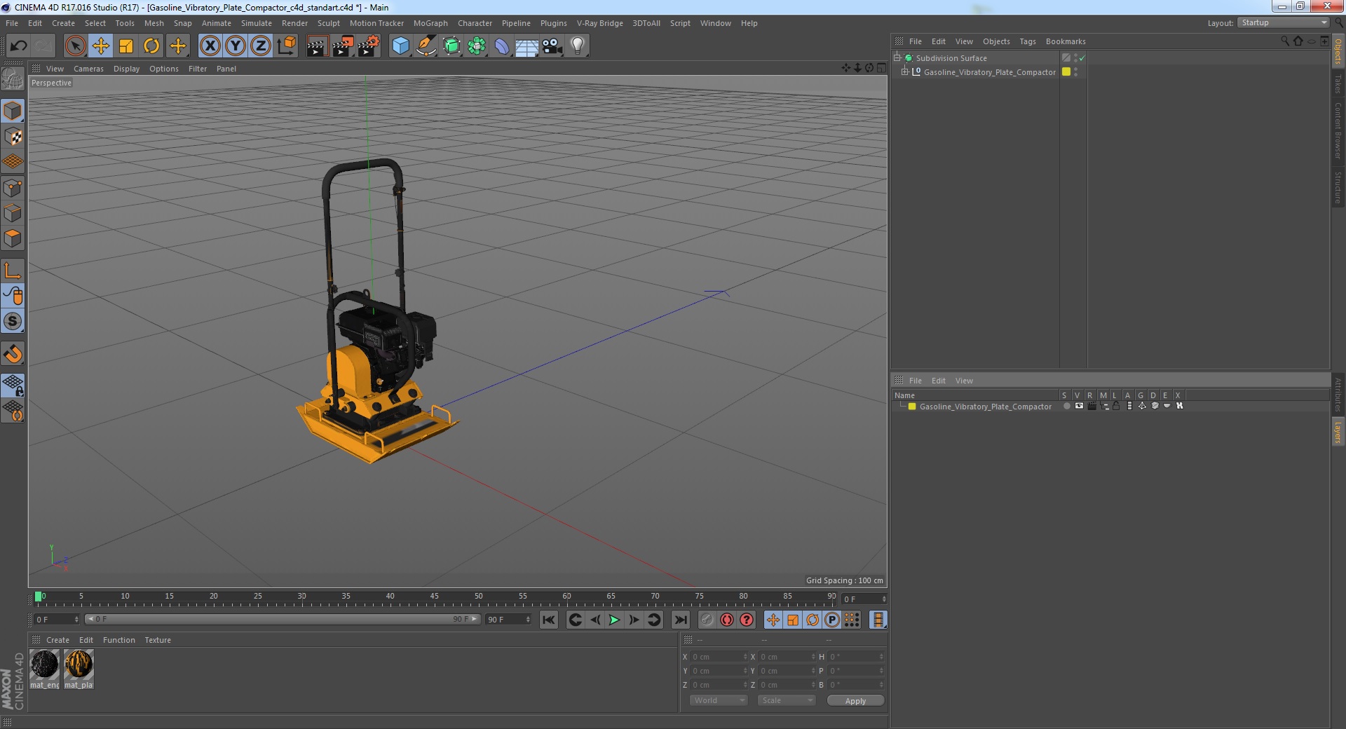 Gasoline Vibratory Plate Compactor 3D model