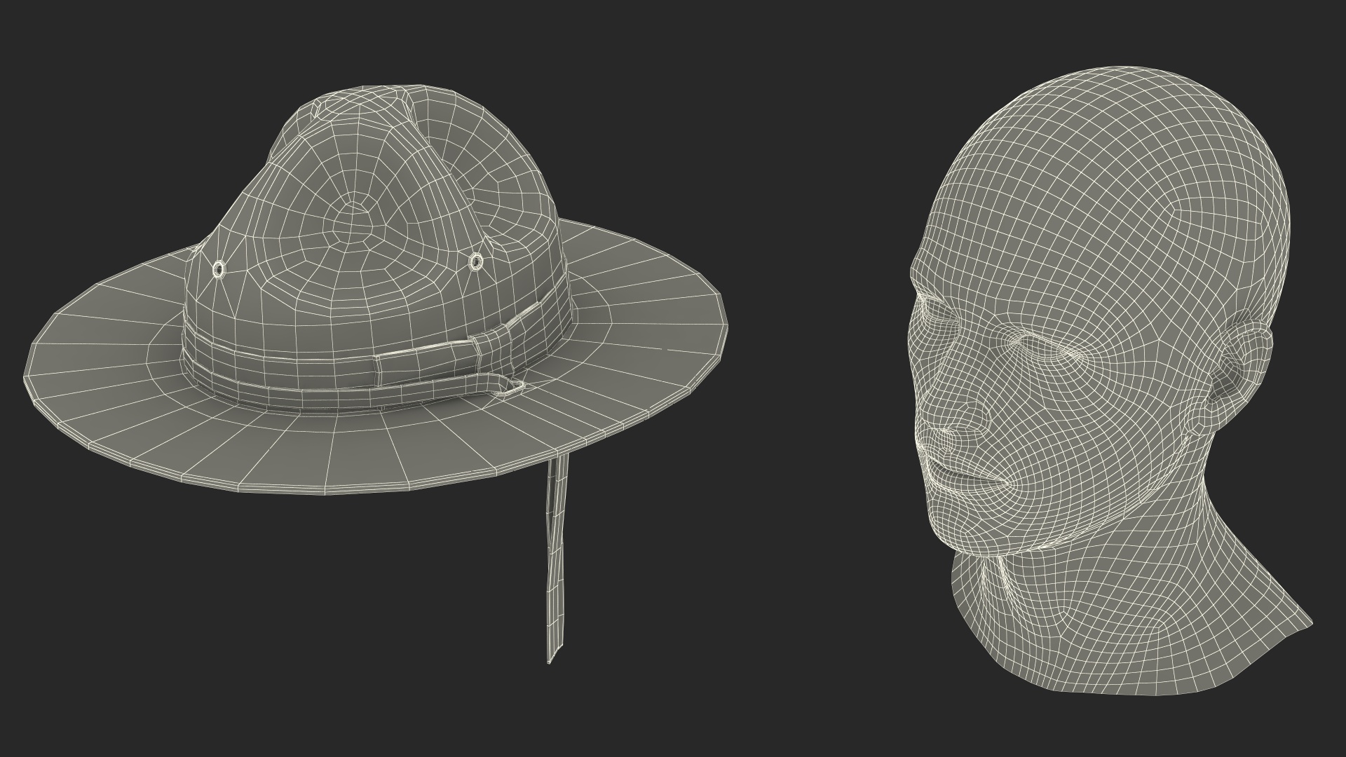 3D model Sergeant Military Cap Brown on Mannequin
