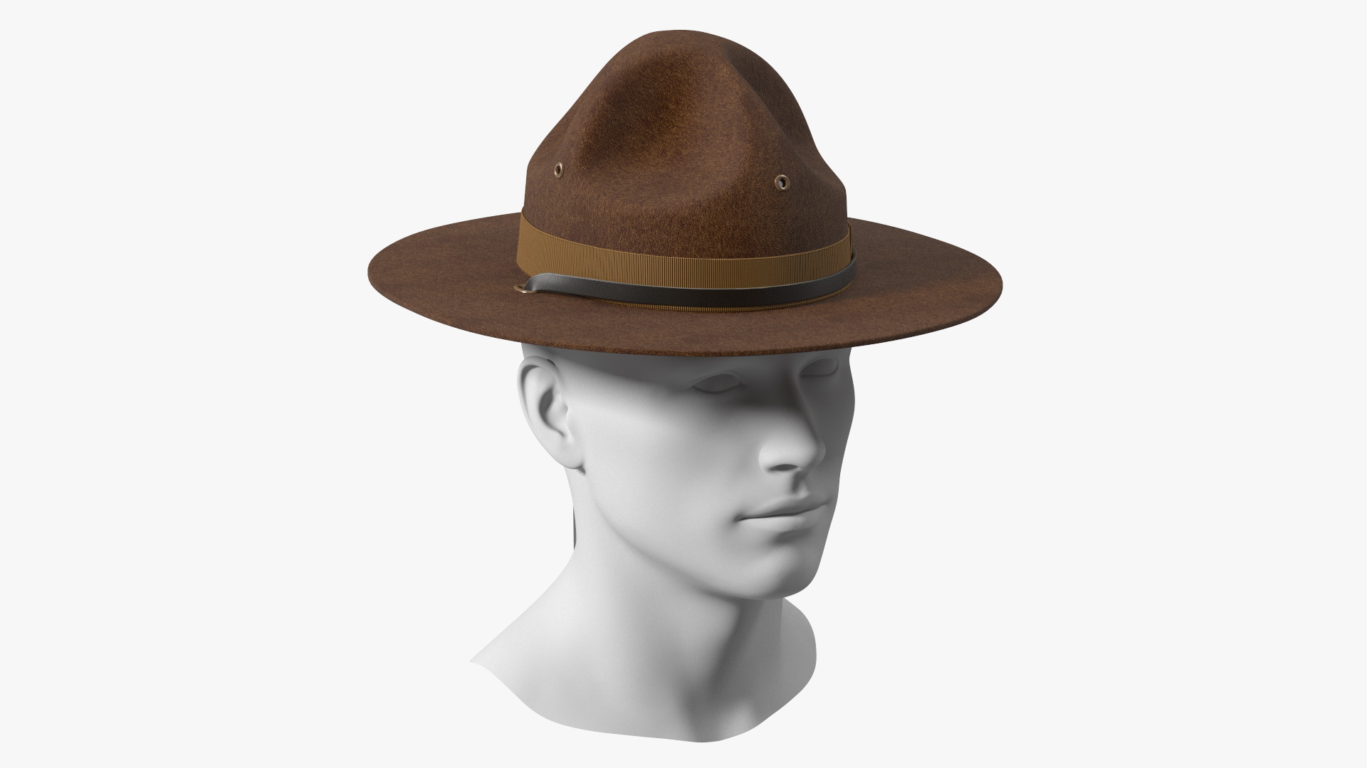 3D model Sergeant Military Cap Brown on Mannequin