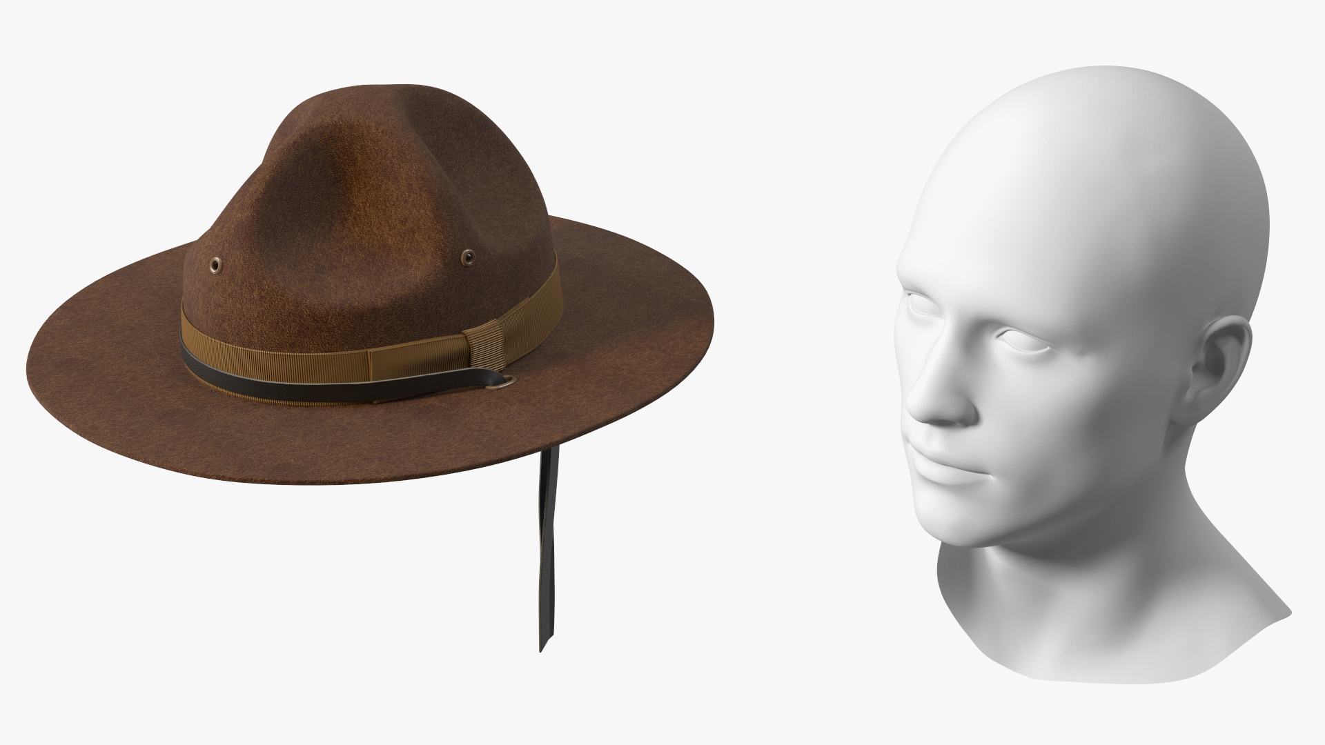 3D model Sergeant Military Cap Brown on Mannequin