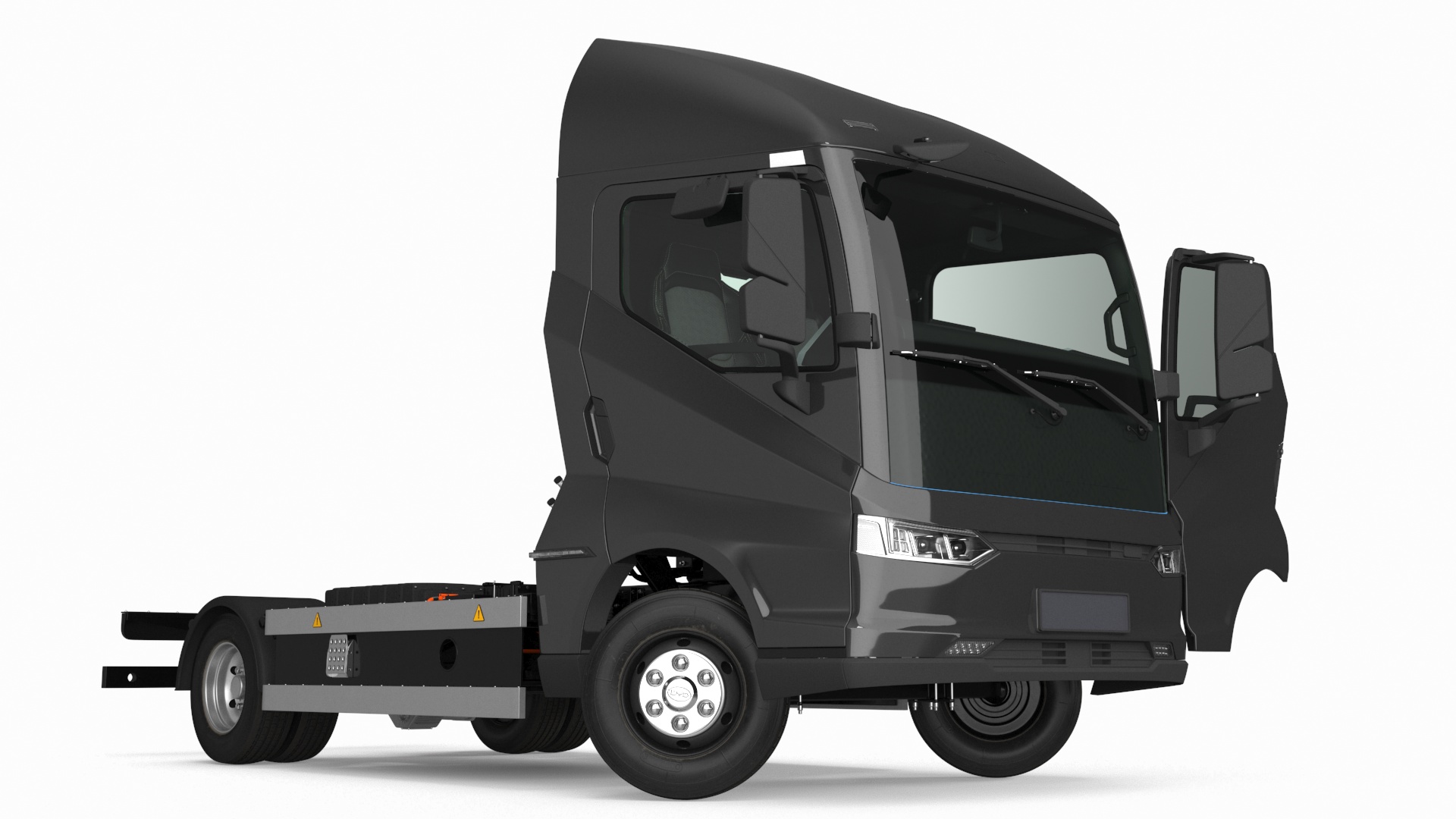 Black Truck No Cargo Rigged 3D