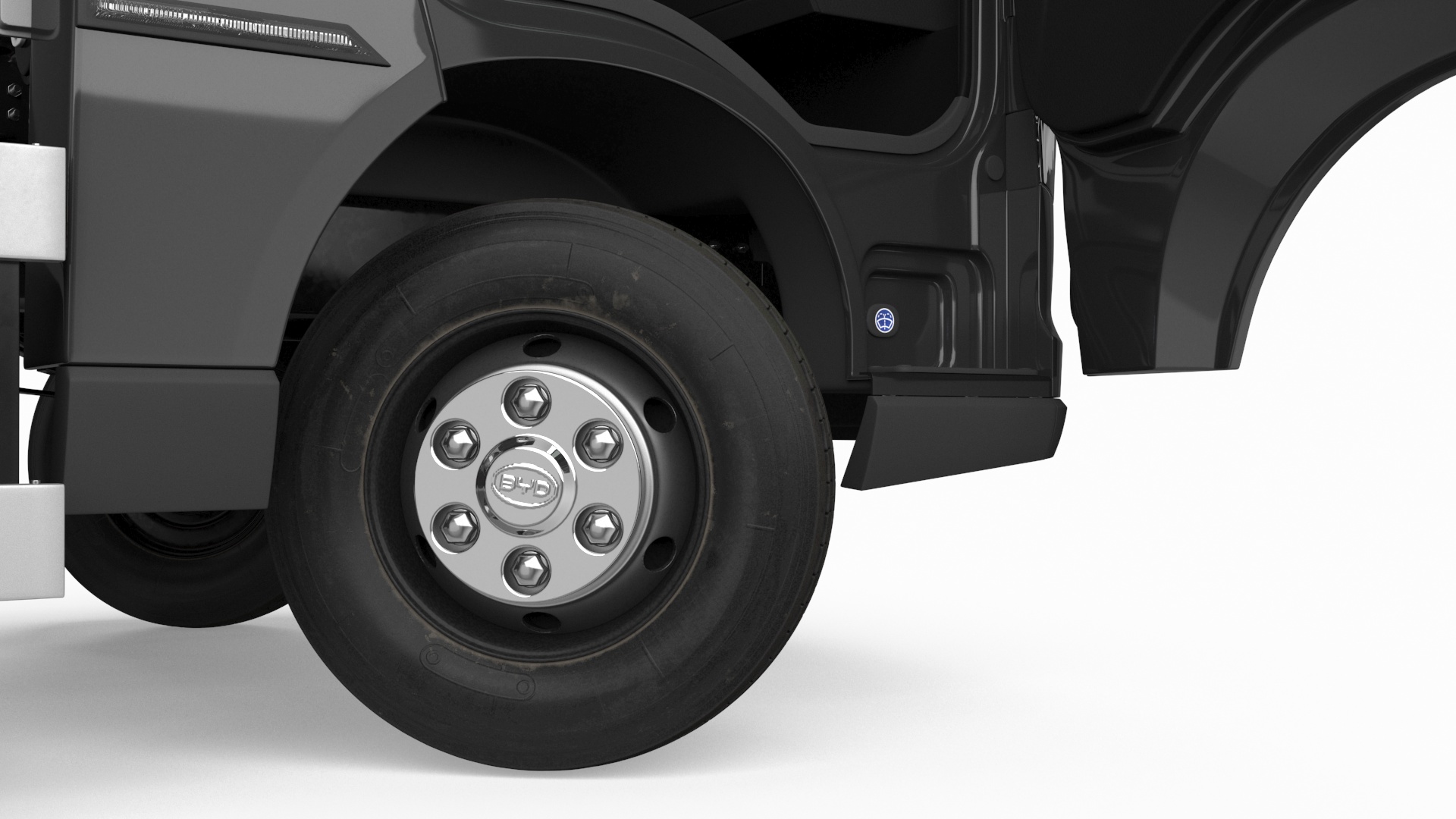 Black Truck No Cargo Rigged 3D