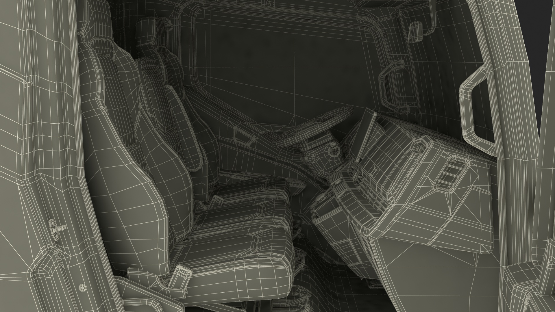 Black Truck No Cargo Rigged 3D