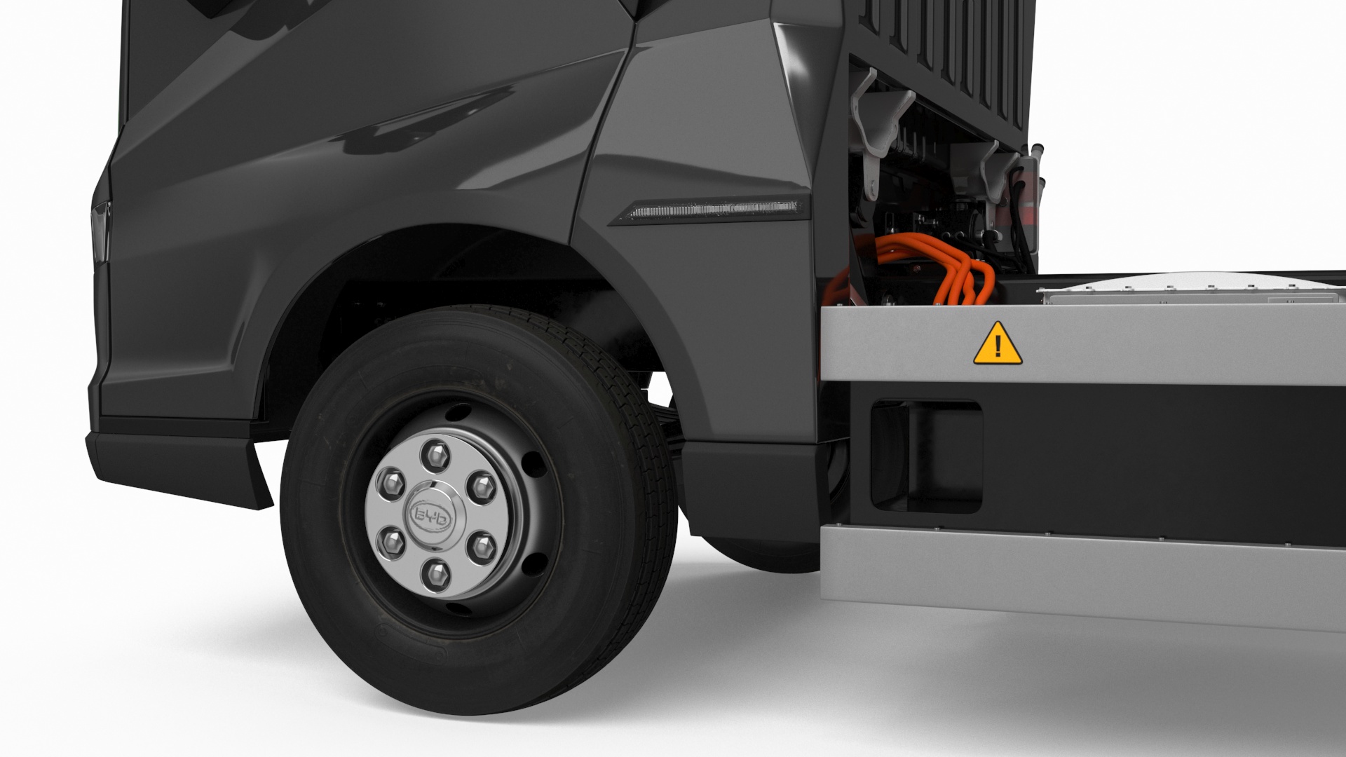Black Truck No Cargo Rigged 3D
