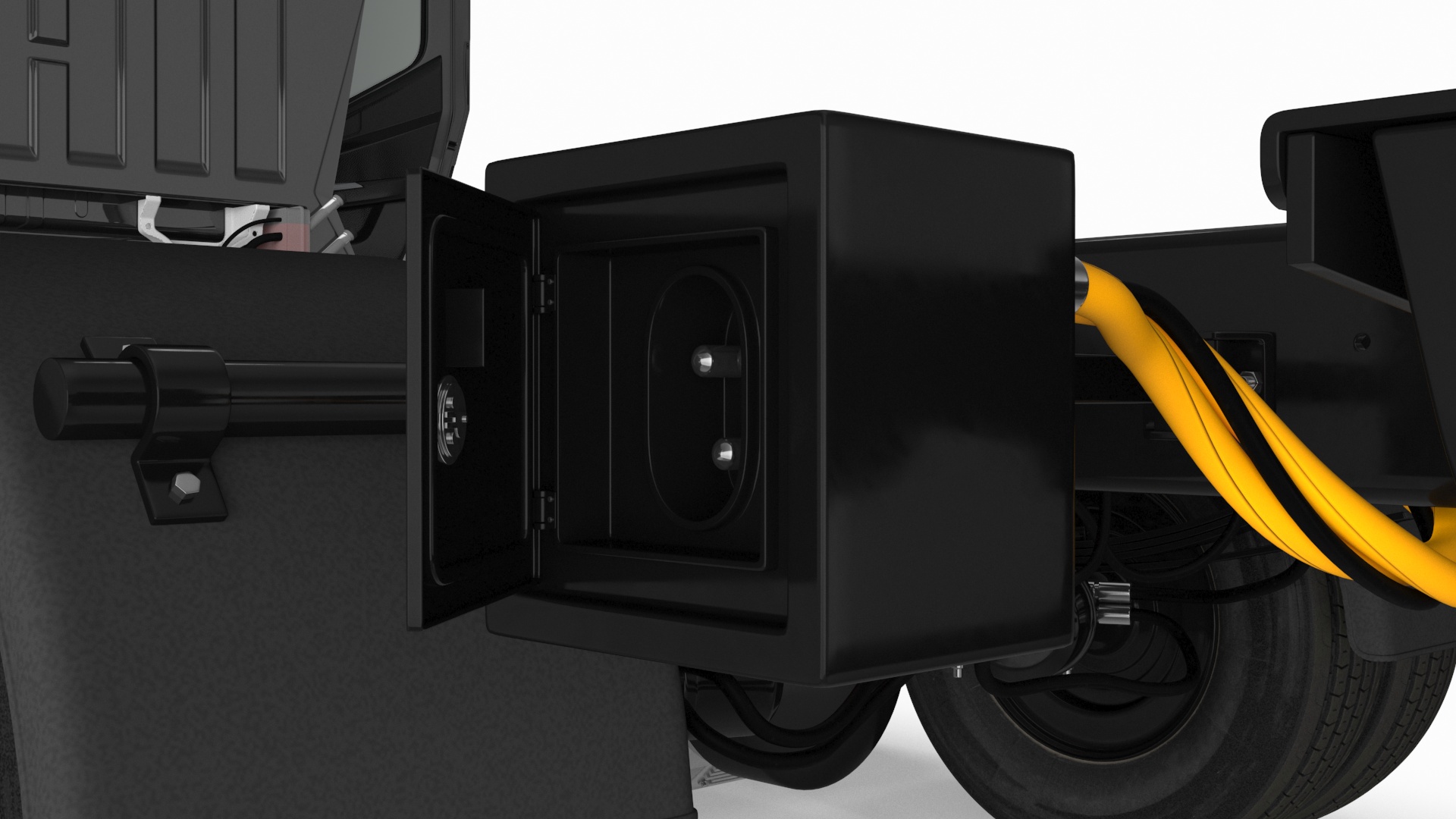 Black Truck No Cargo Rigged 3D