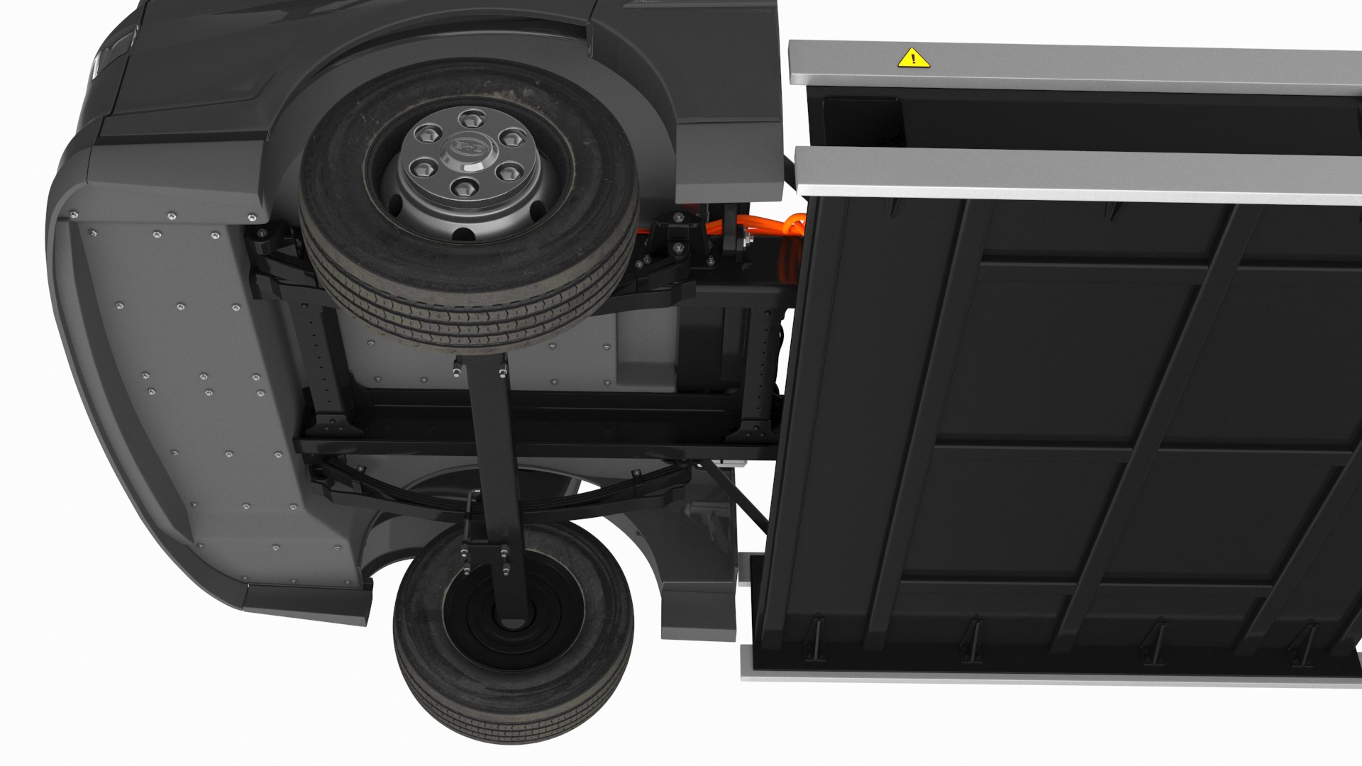Black Truck No Cargo Rigged 3D