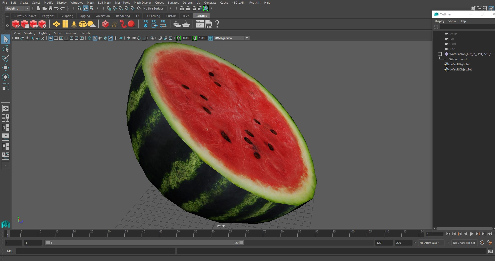 Watermelon Cut In Half 3D