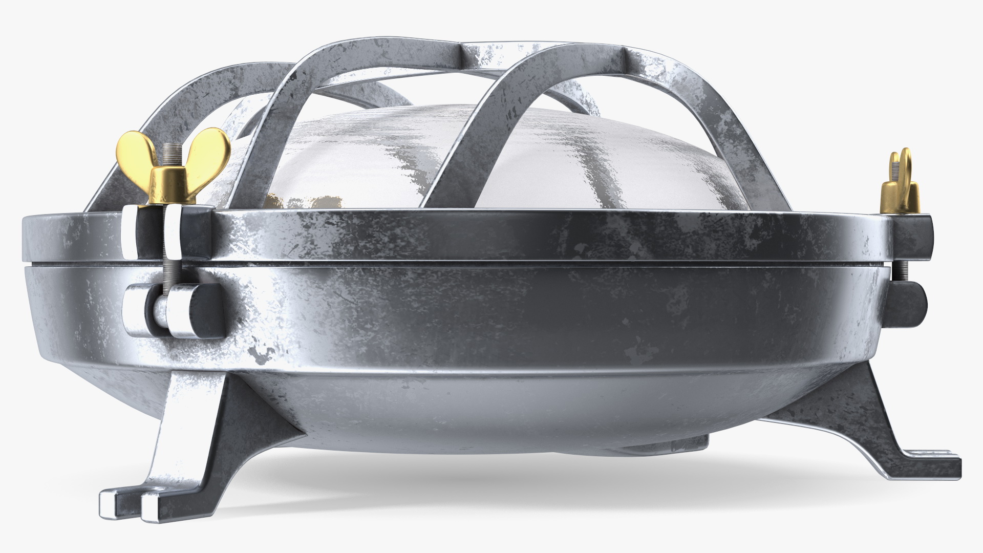 Industrial Bulk Head Lamp Steel with Clear Glass On State 3D