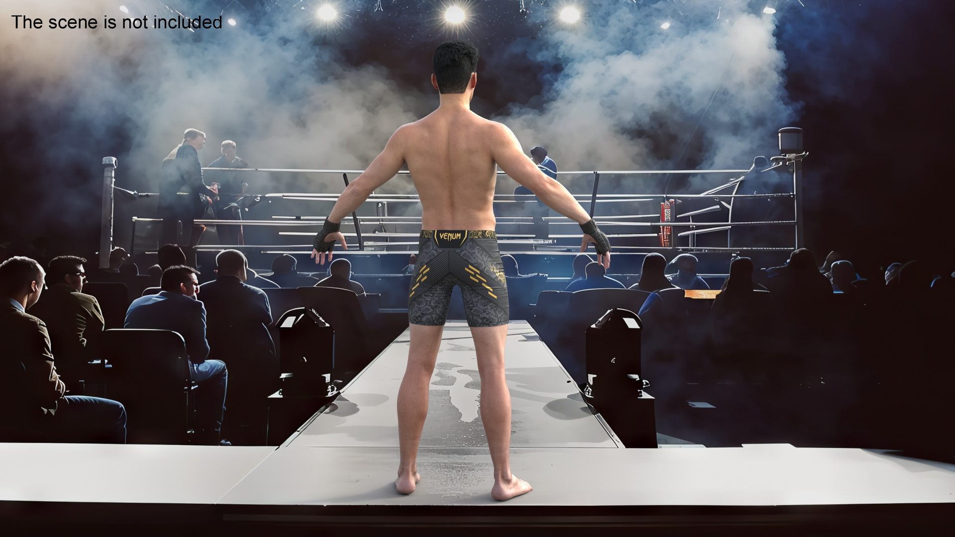 3D UFC MMA Fighter Character A-Pose Fur