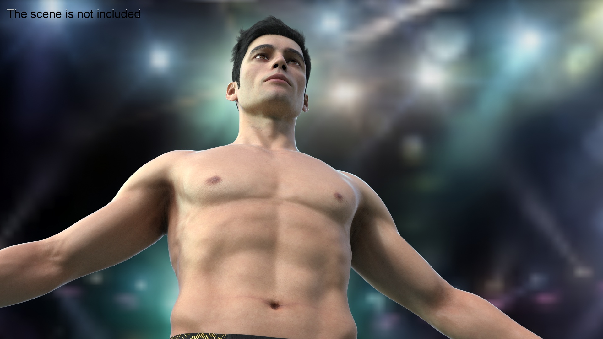 3D UFC MMA Fighter Character A-Pose Fur