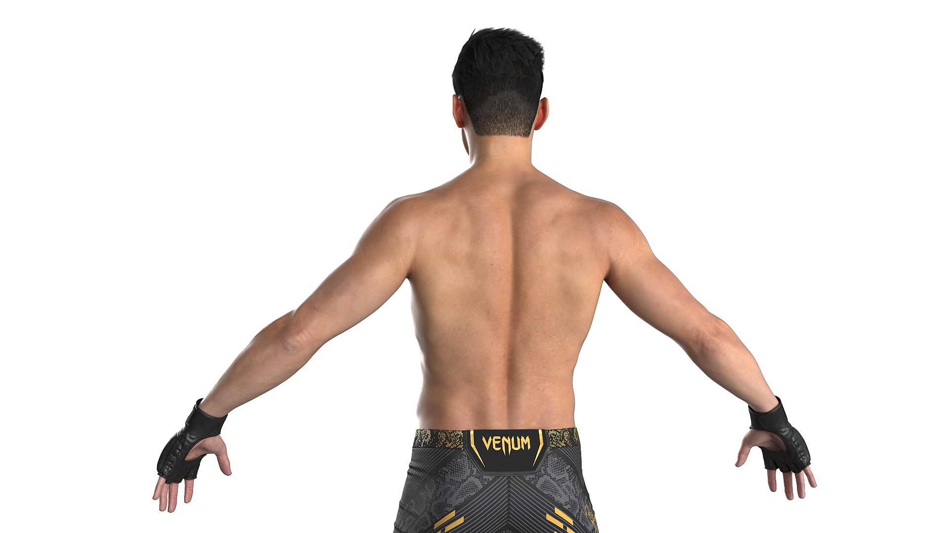 3D UFC MMA Fighter Character A-Pose Fur