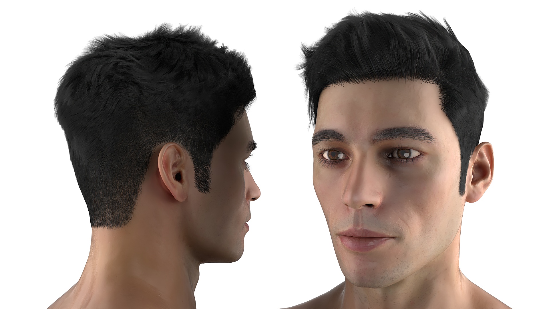 3D UFC MMA Fighter Character A-Pose Fur