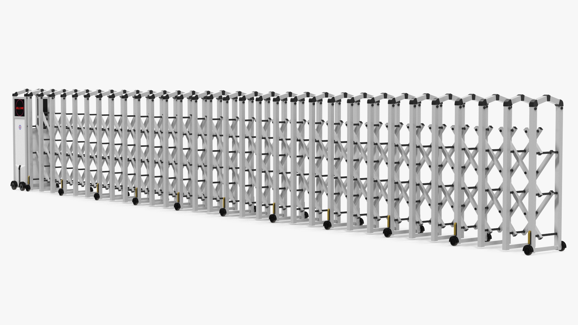 3D Electric Trackless Foldable Gate 10m Rigged model