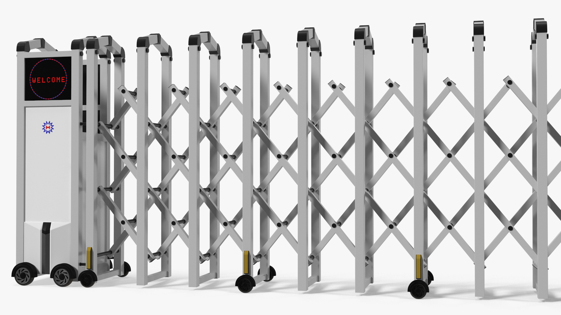 3D Electric Trackless Foldable Gate 10m Rigged model