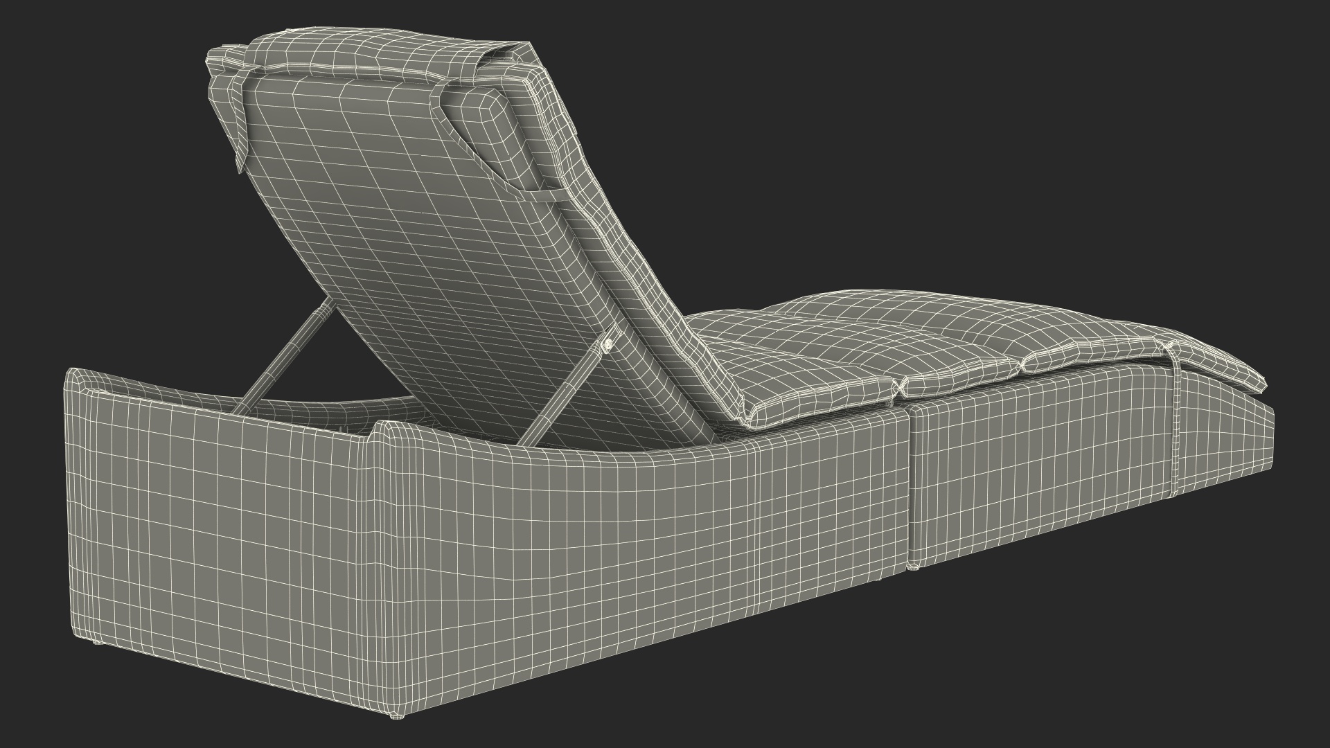 3D Folding Pool Lounge Wicker Chair Black Blue model