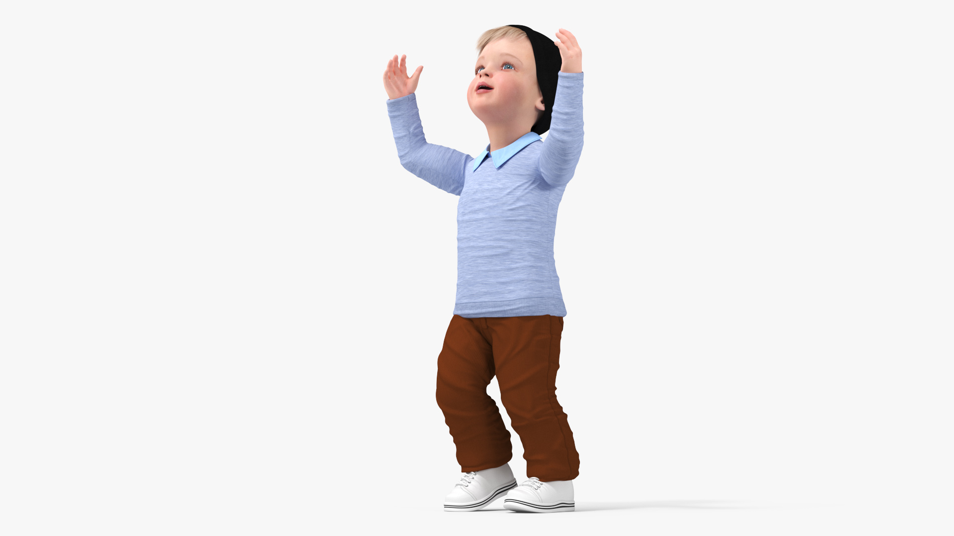 Child in Fall Clothes Rigged for Maya 3D